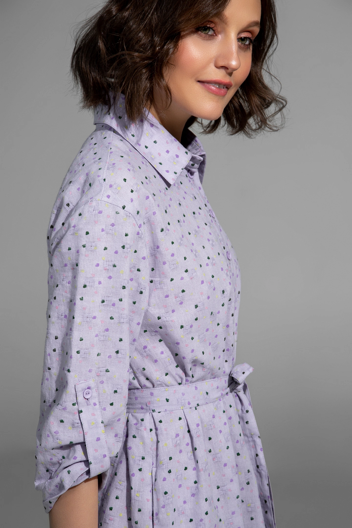 Платье-рубашка с асимметричным низом