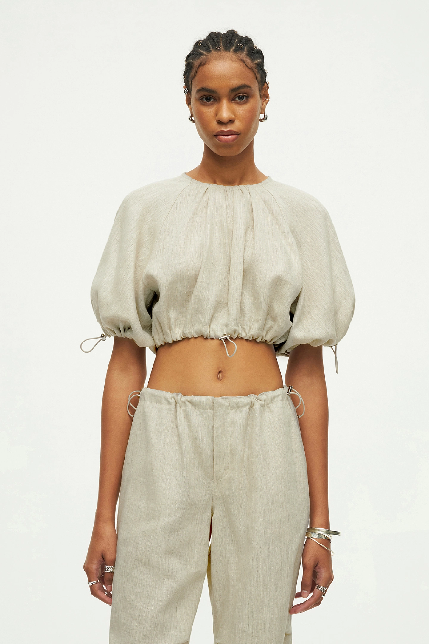 Топ укороченный из льна