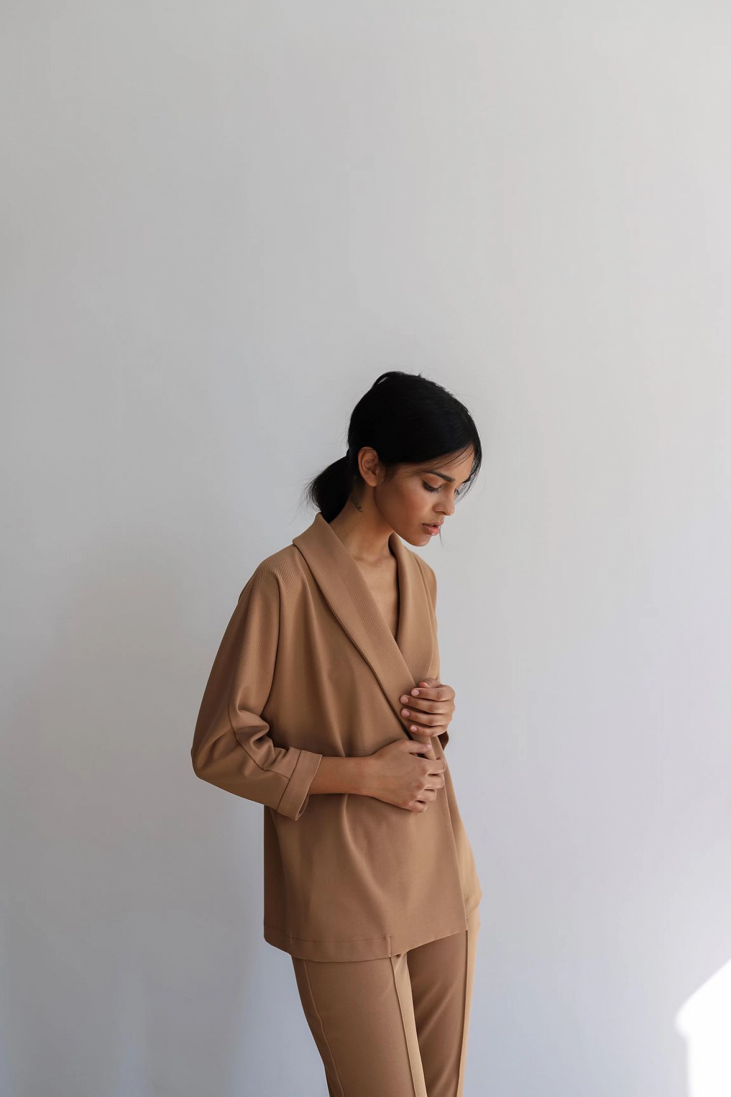 Блуза летучка с воротником шаль