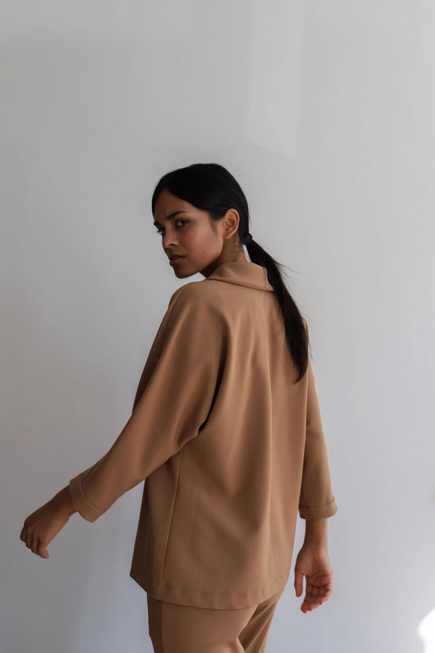 Блуза летучка с воротником шаль