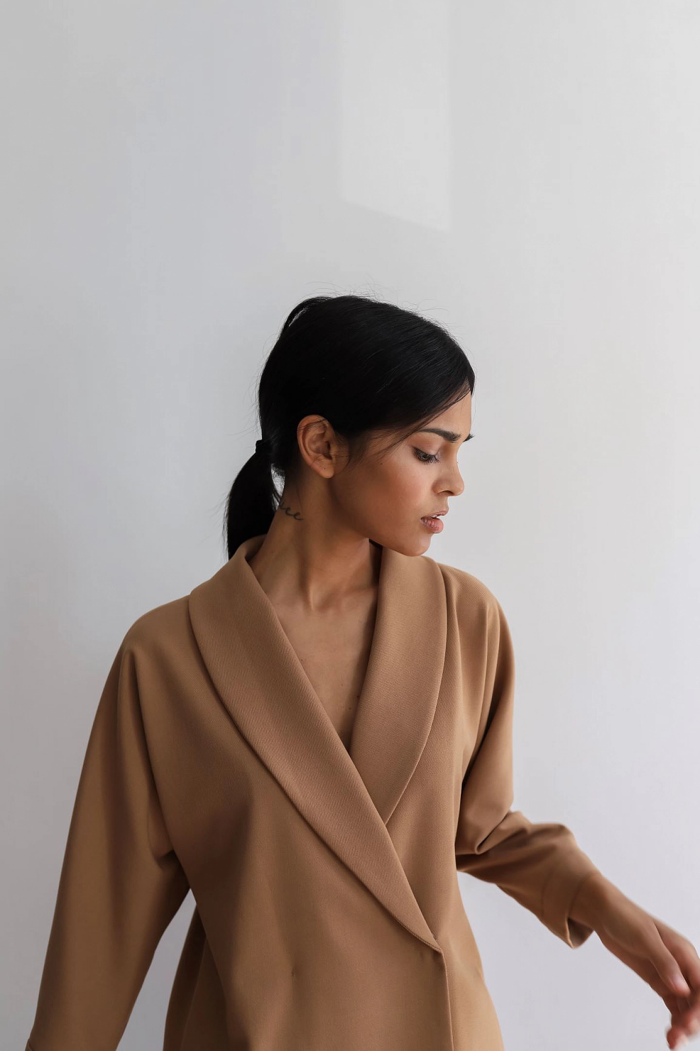 Блуза летучка с воротником шаль