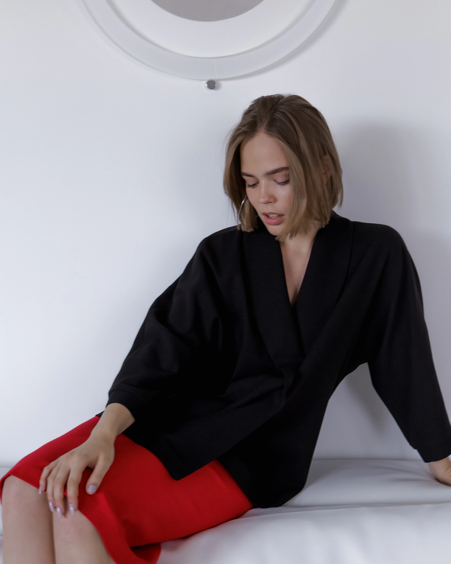 Блуза летучка с воротником шаль