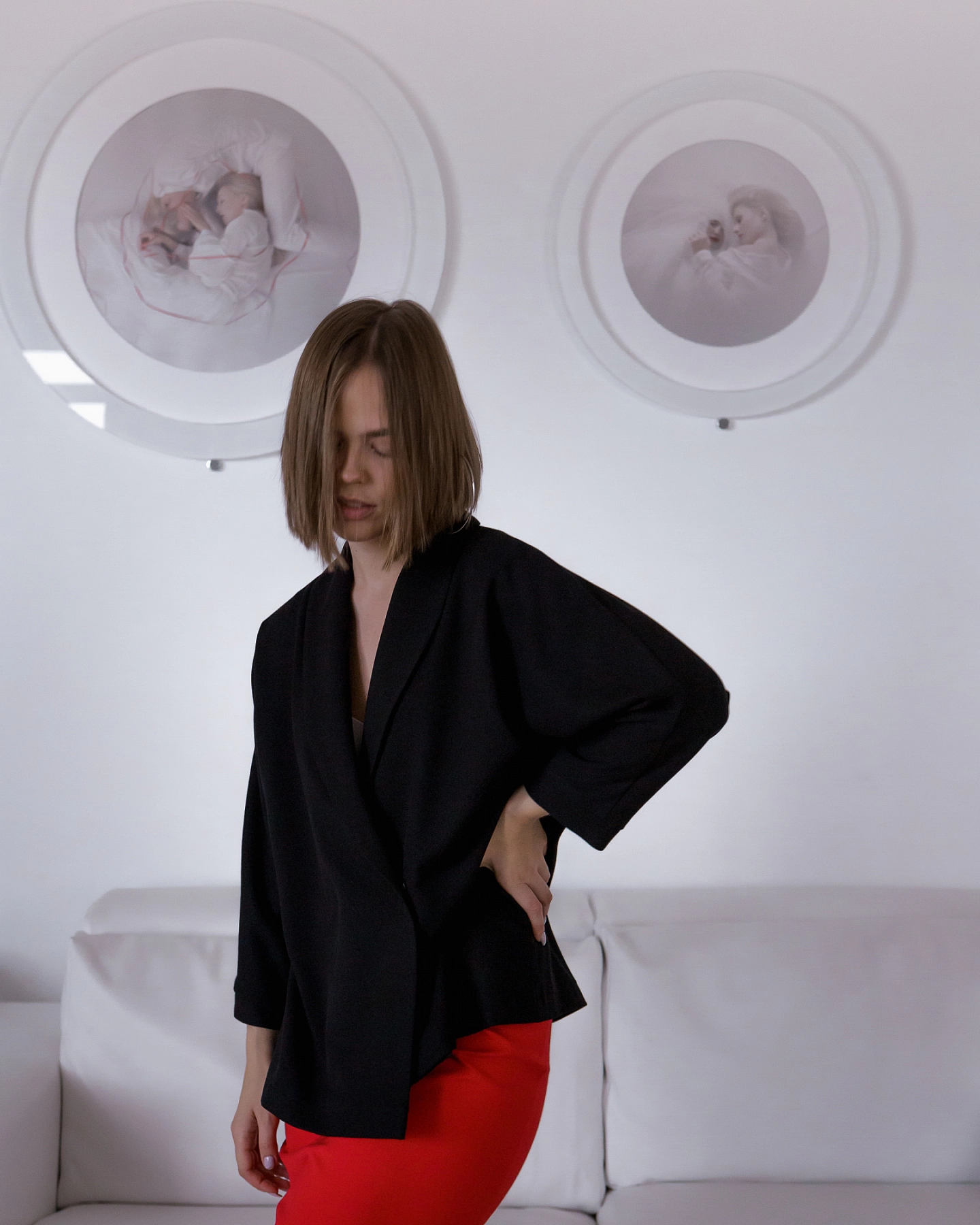 Блуза летучка с воротником шаль