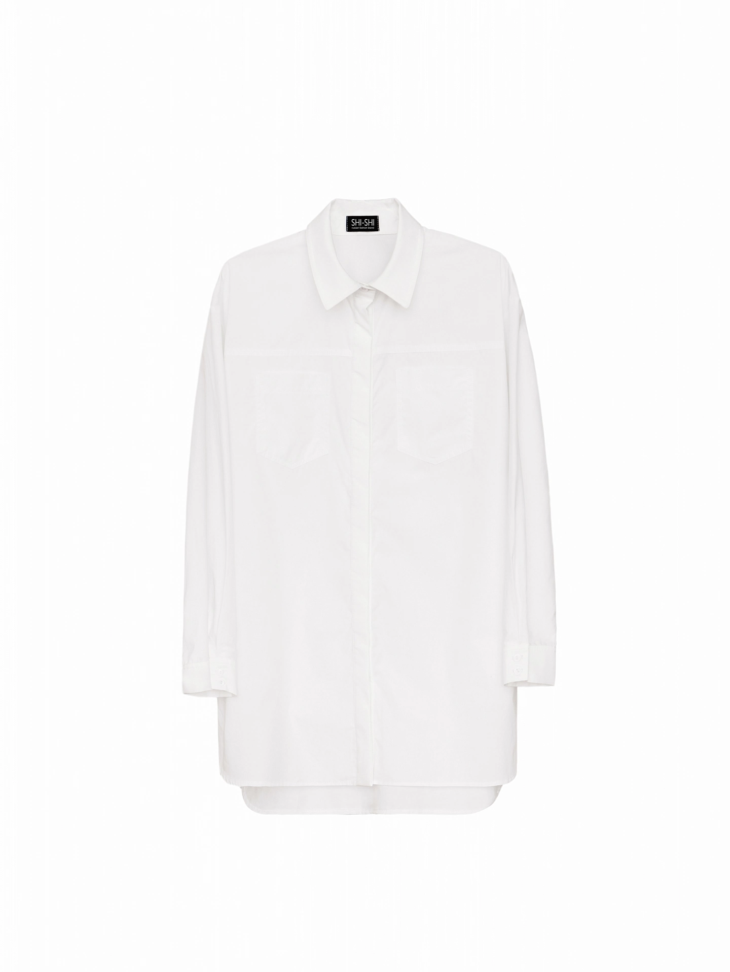 Рубашка со спущенным плечом и кокеткой