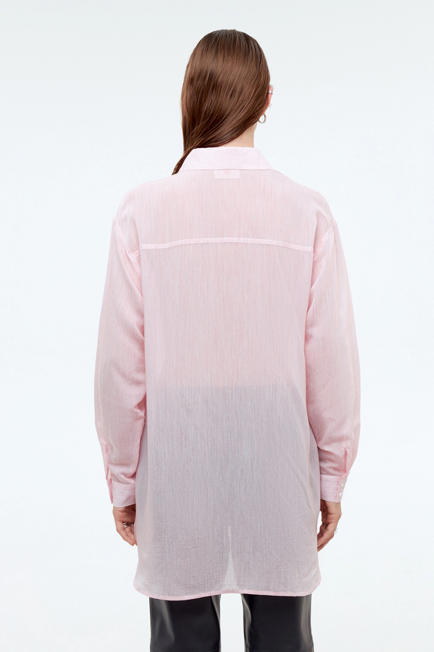 Shirt with dropped shoulder and yoke