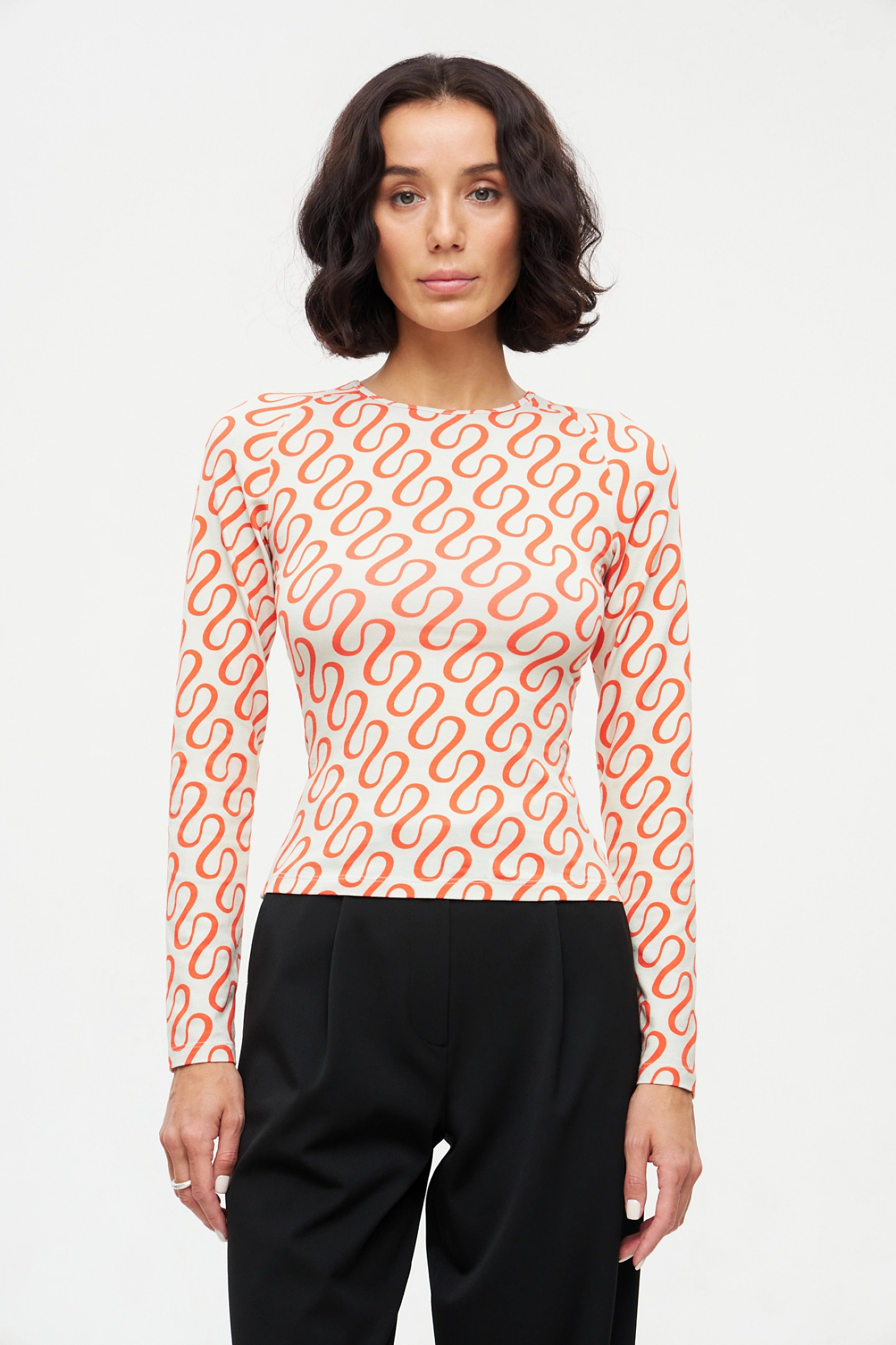 Лонгслив трикотажный с паттерном SHI-SHI