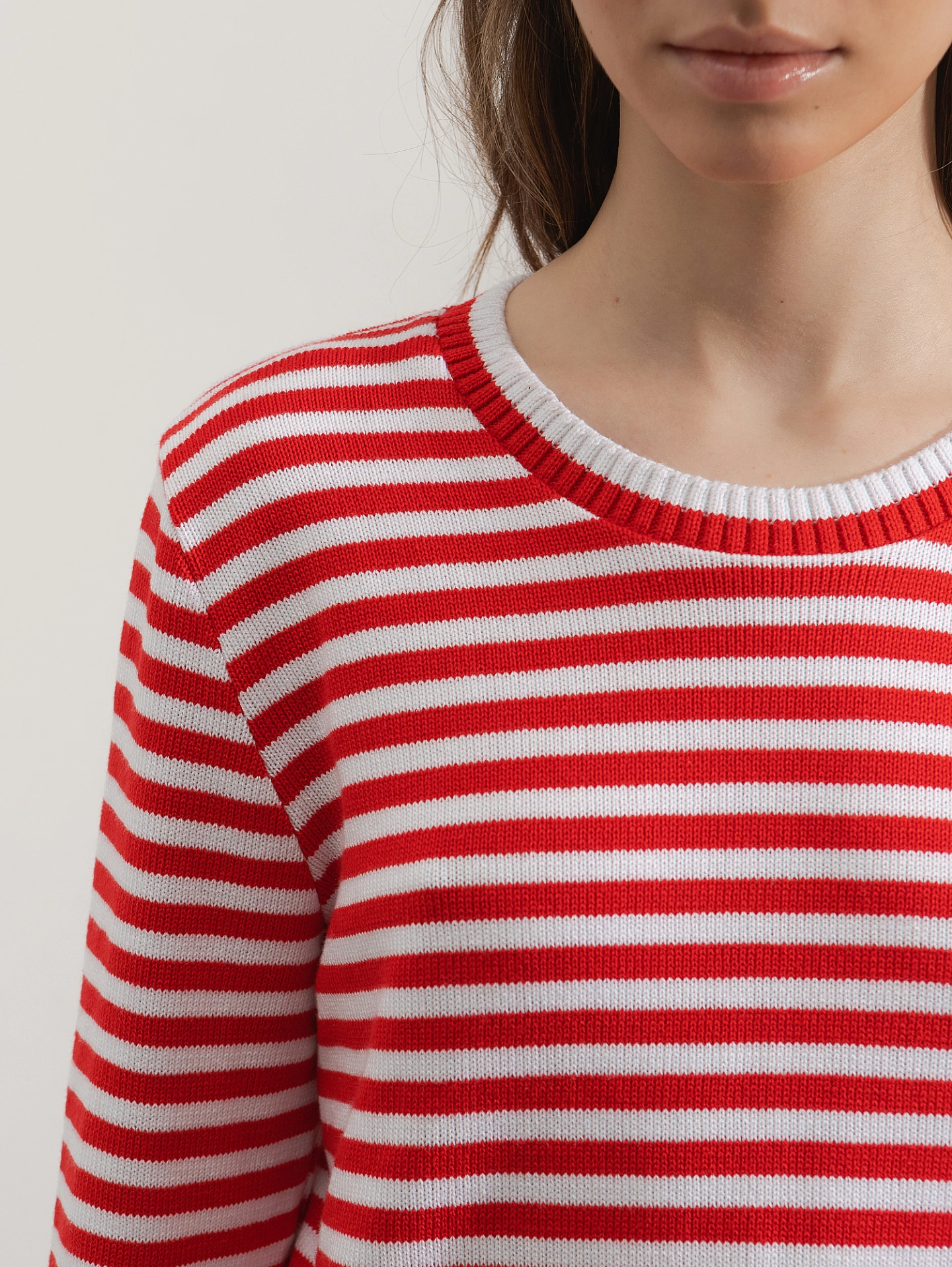 Джемпер вязаный полоса с длинным рукавом