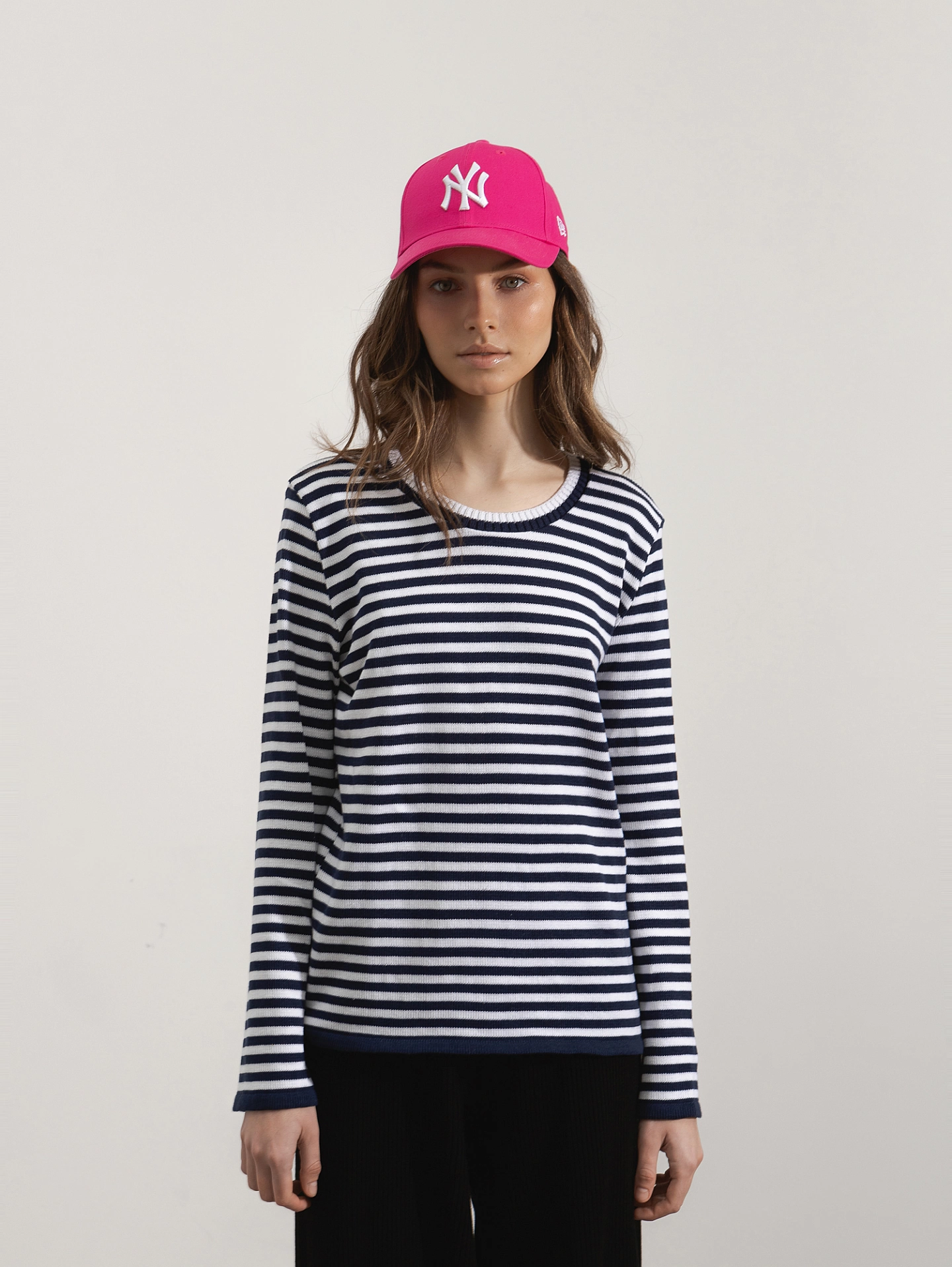 Джемпер вязаный полоса с длинным рукавом