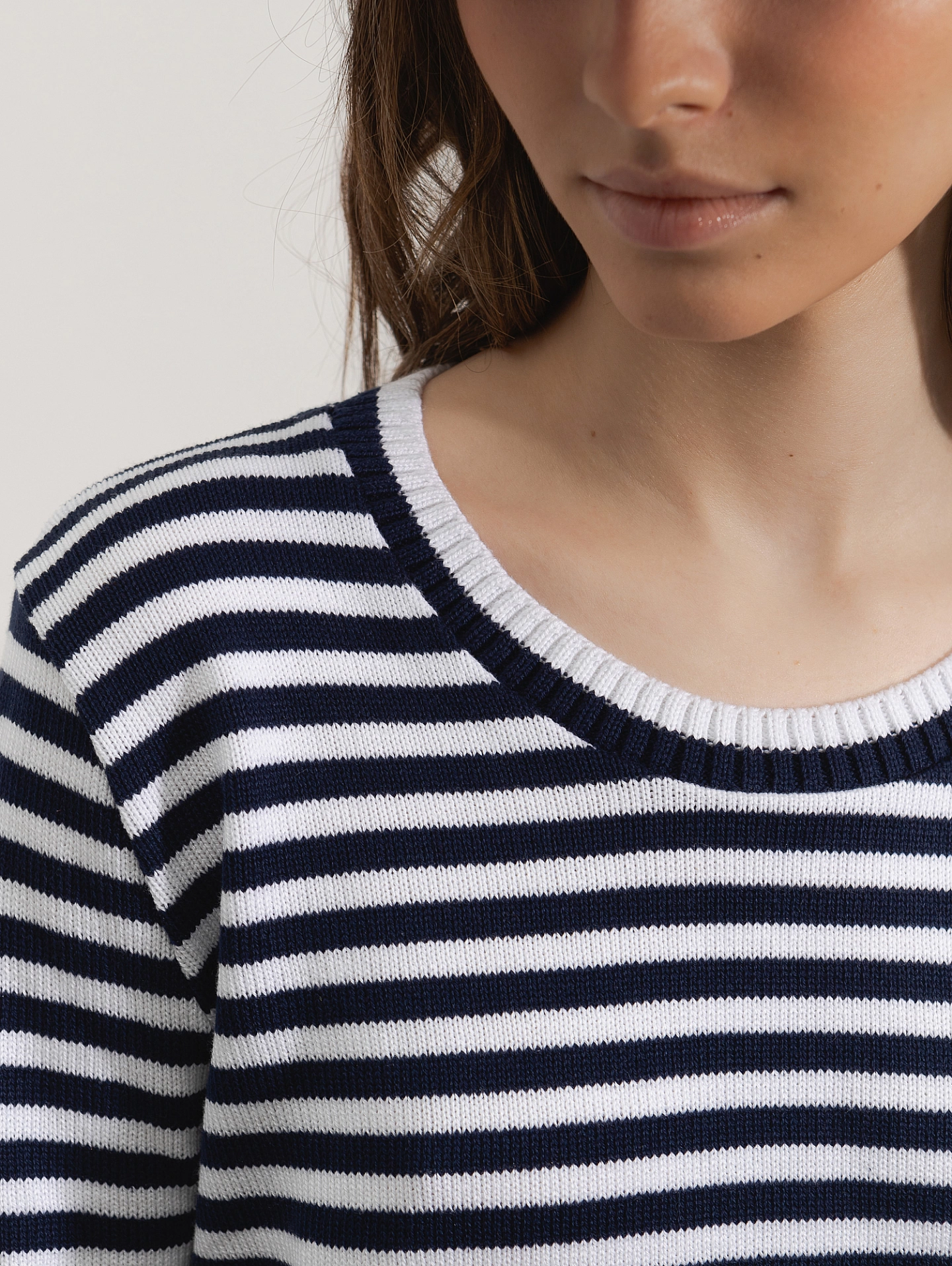 Джемпер вязаный полоса с длинным рукавом