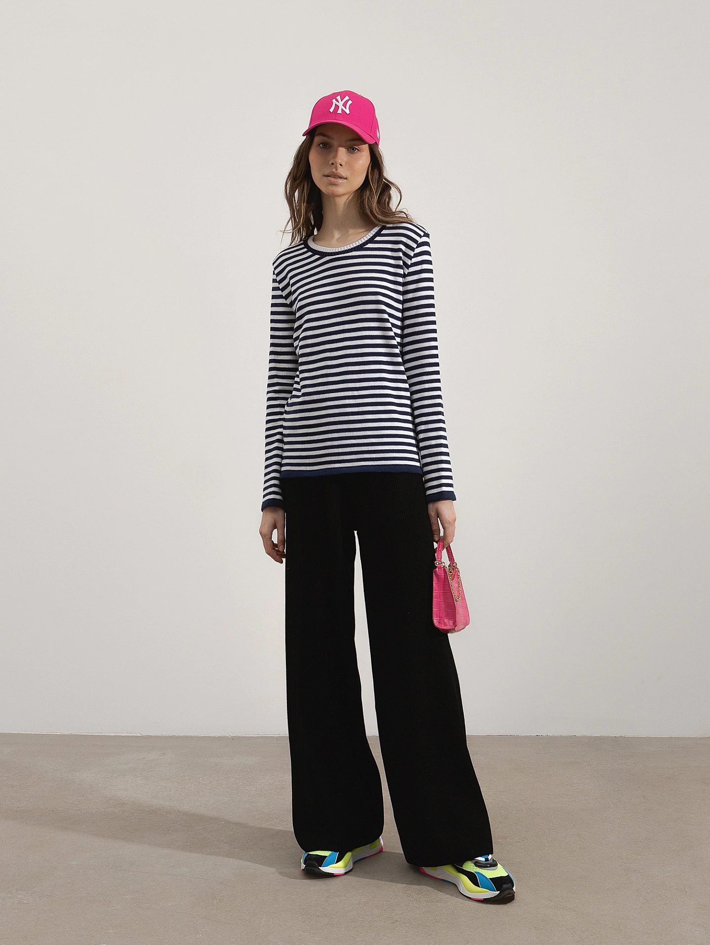 Джемпер вязаный полоса с длинным рукавом