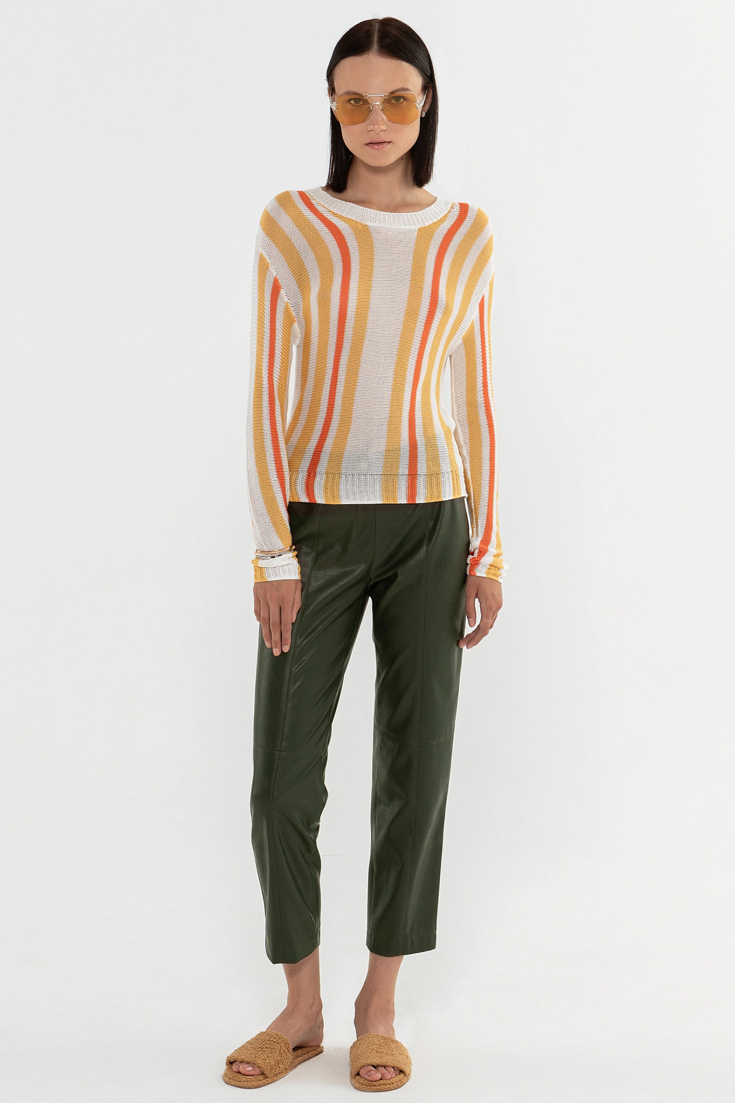 Джемпер вязаный в полоску