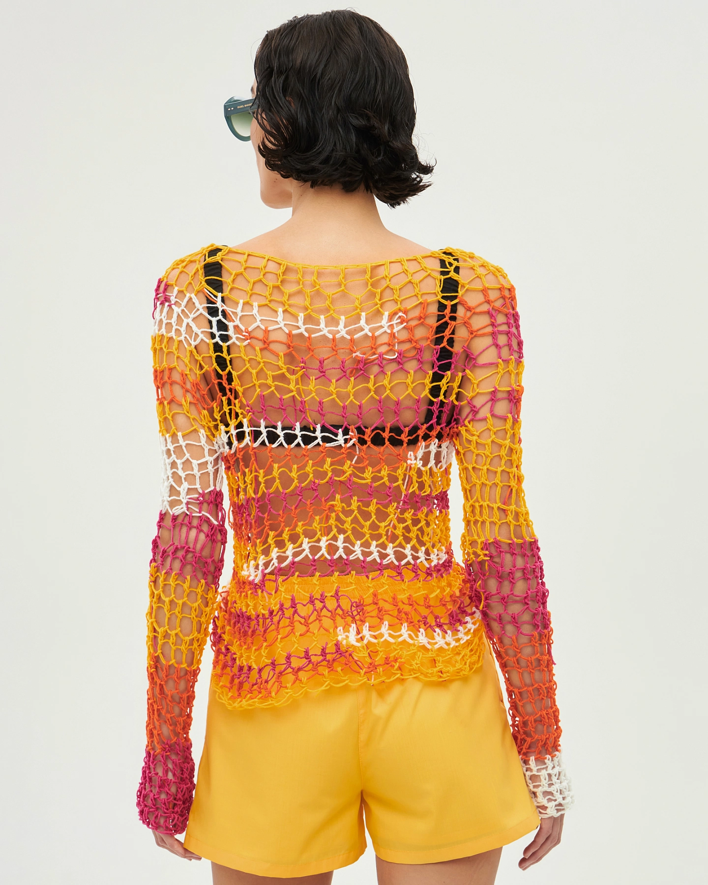 Джемпер сетка вязаный