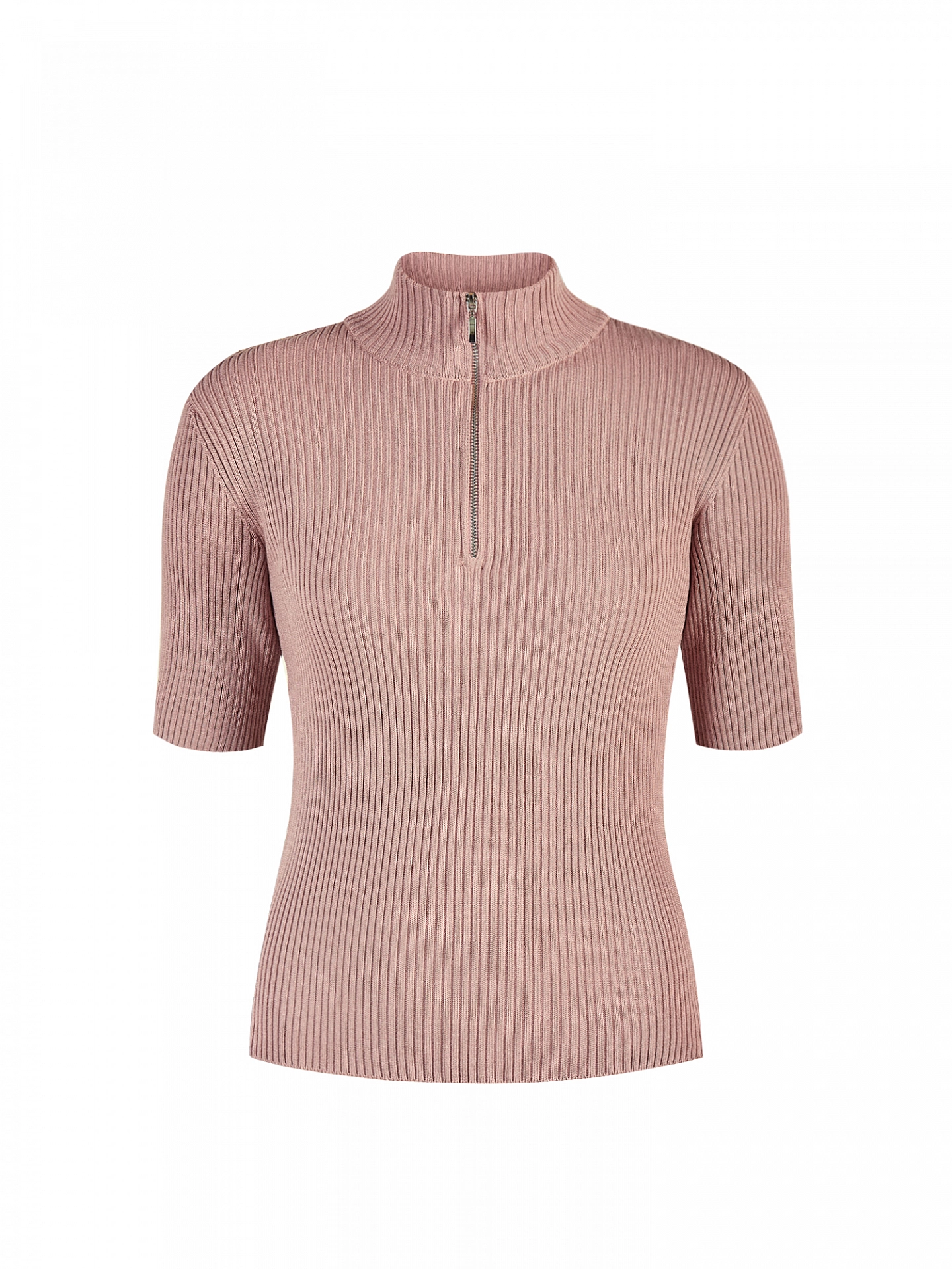 Футболка с воротником на молнии