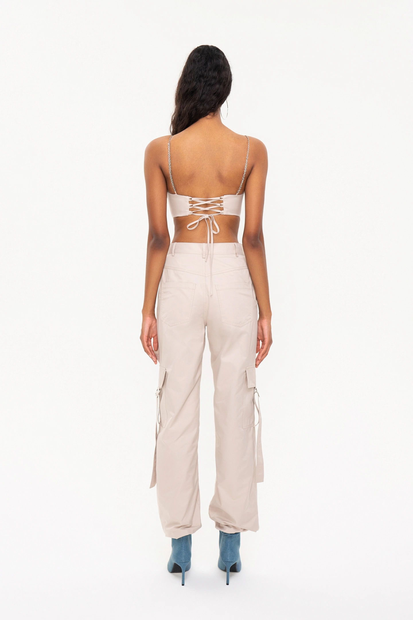 Lace-up bustier top