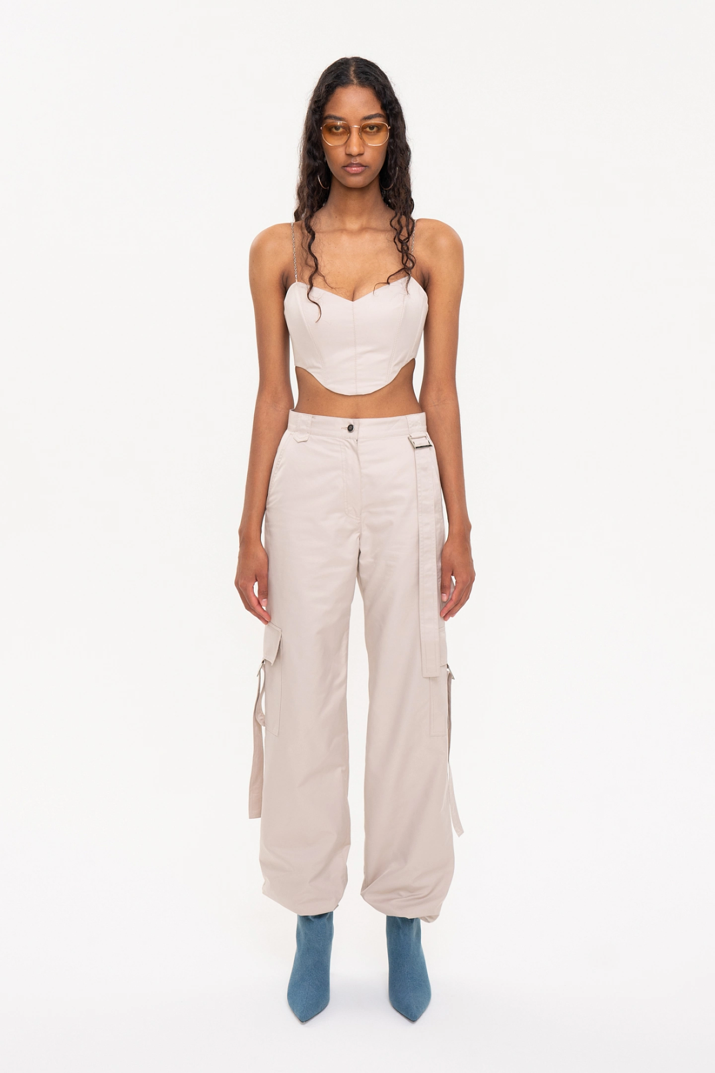 Lace-up bustier top