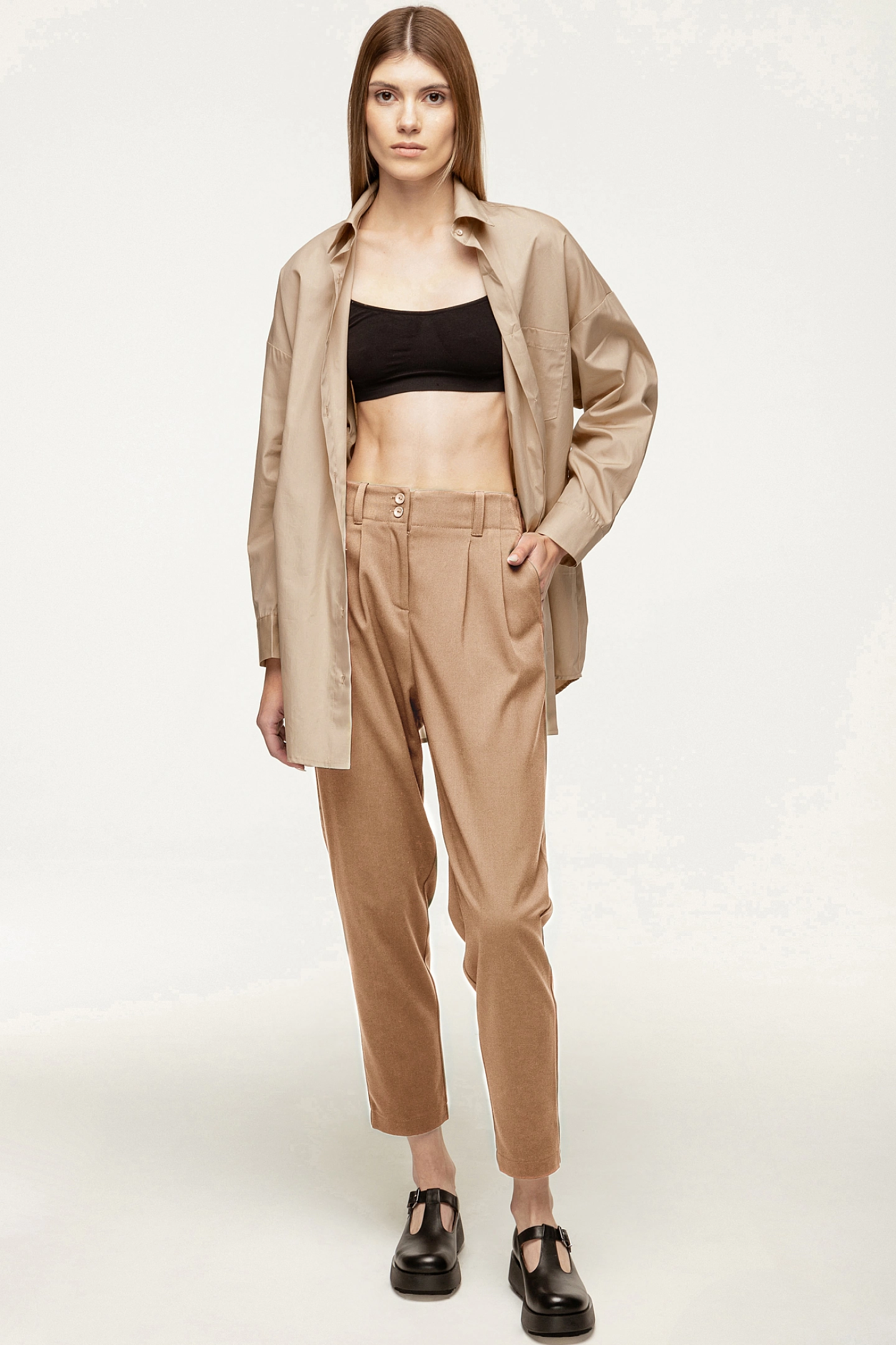 Брюки бананы без пояса