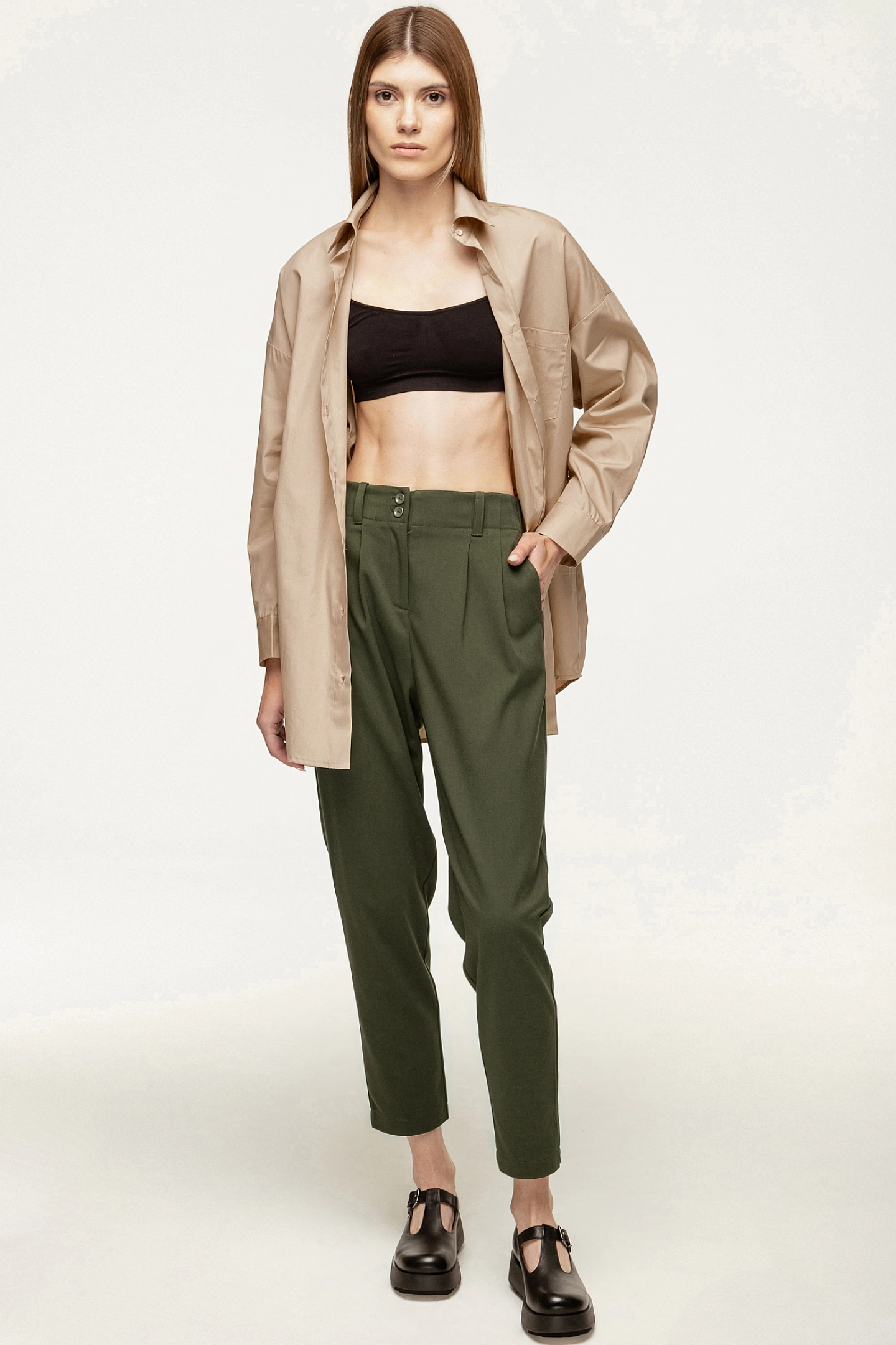 Брюки бананы без пояса