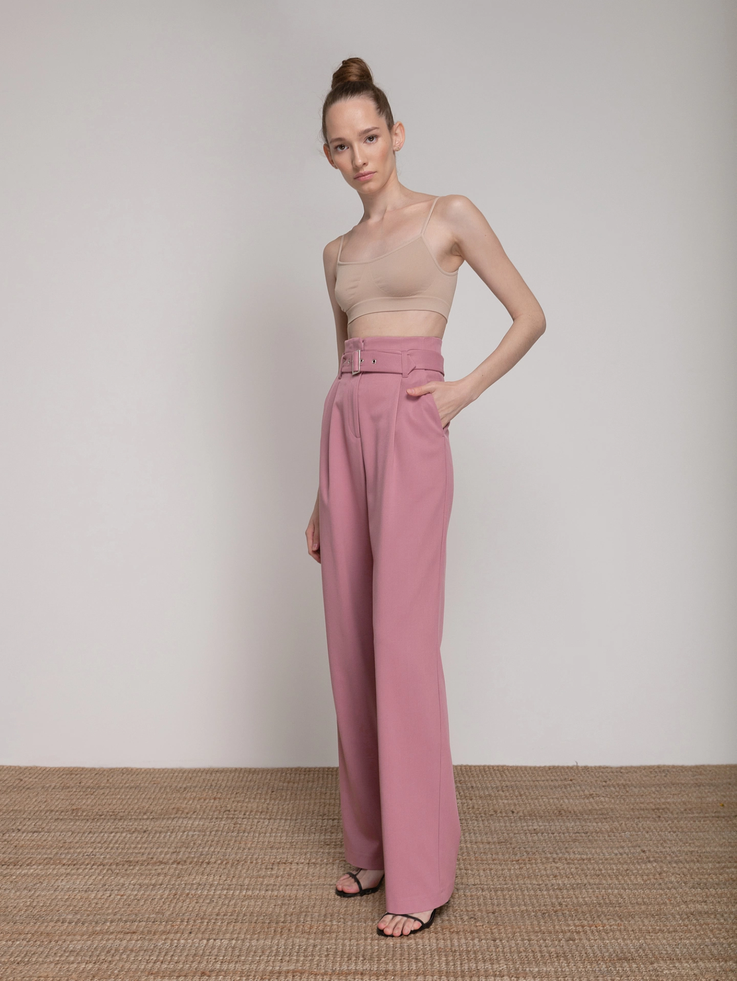 Брюки - трубы со съёмным поясом