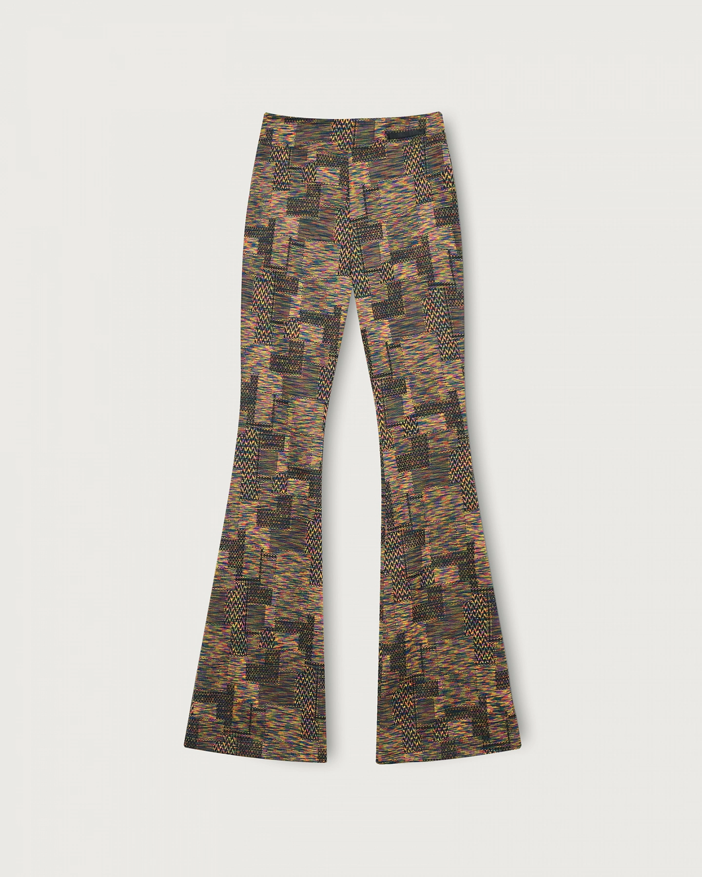 Брюки клёш трикотажные принт