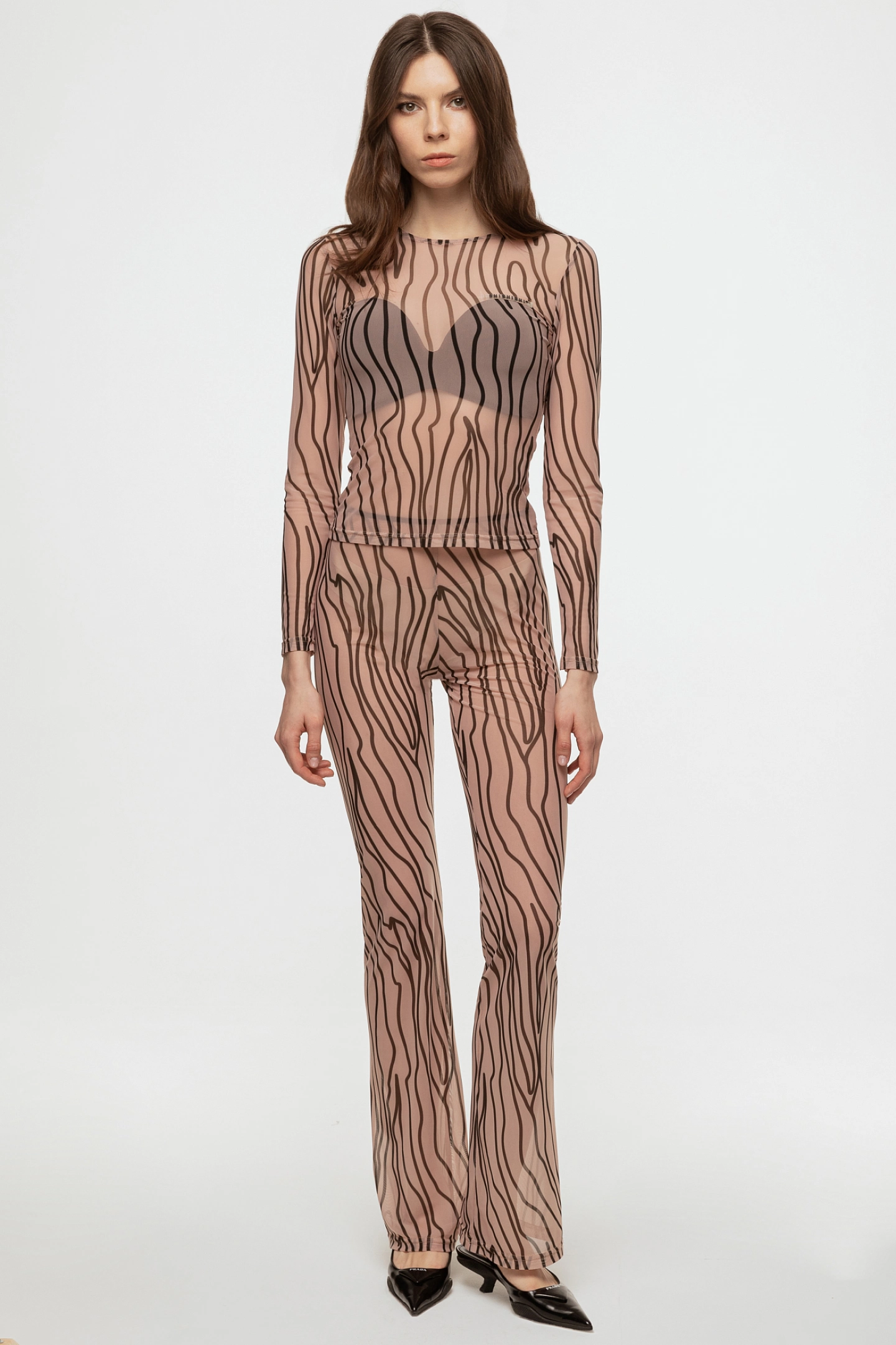 Брюки из трикотажной сетки