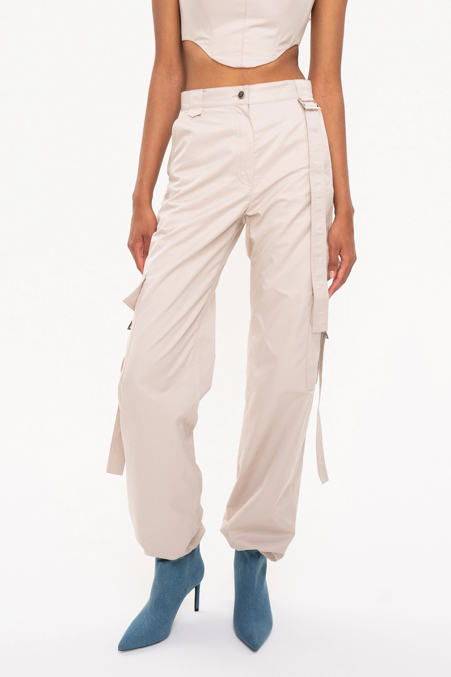 Брюки - карго из хлопковой ткани