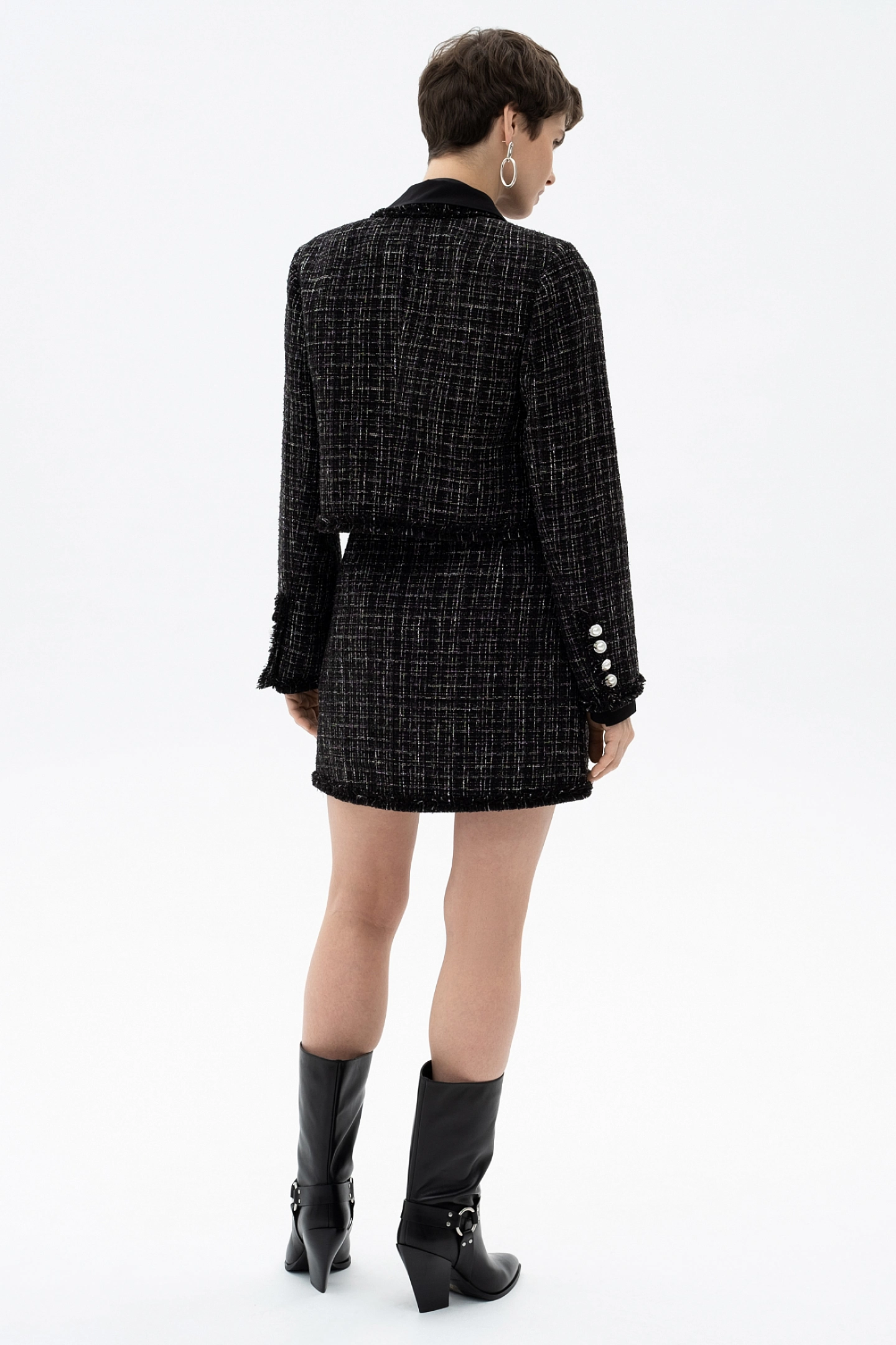 Жакет из твида короткий и юбка-мини