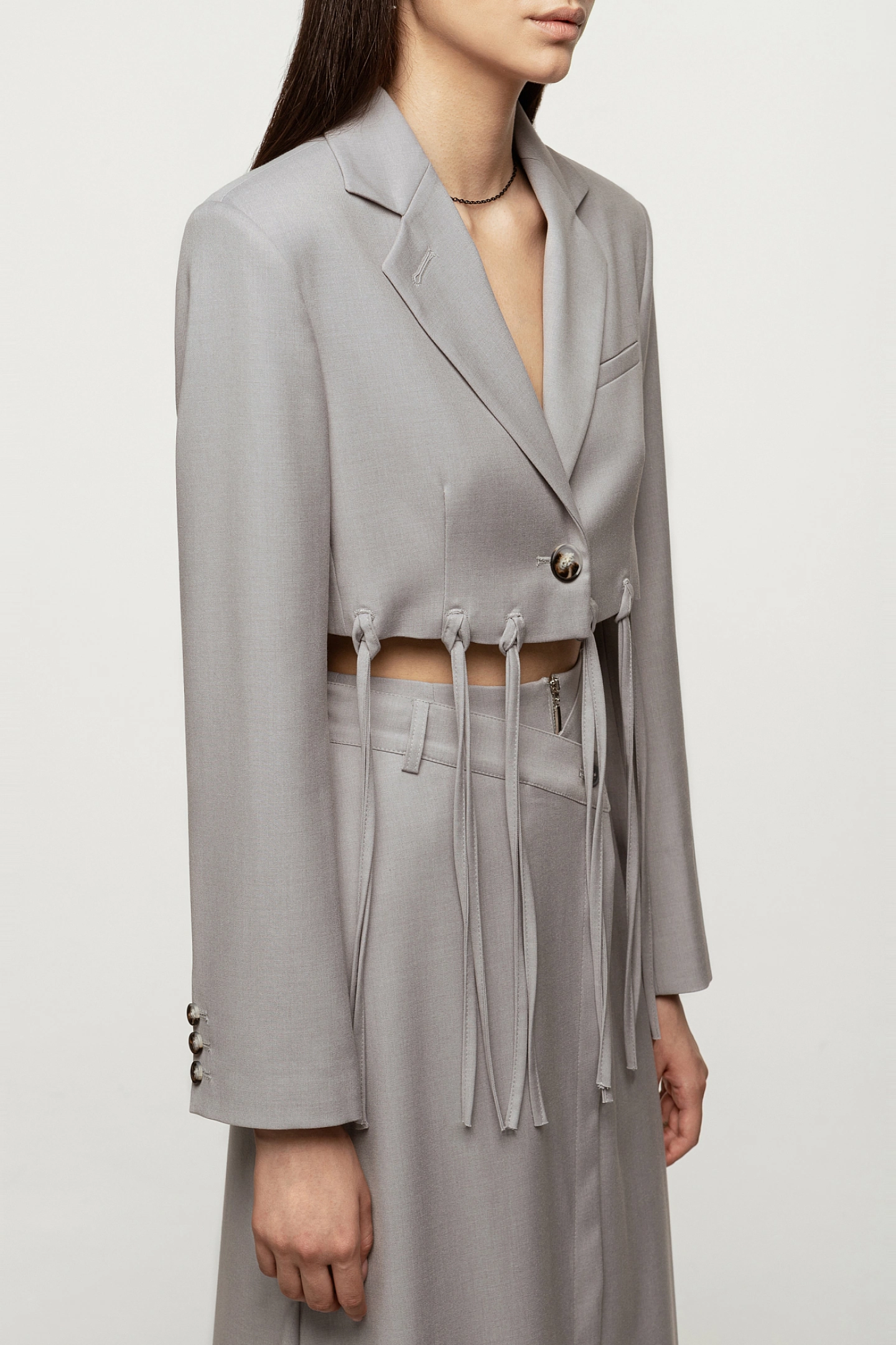 Жакет укороченный с завязками