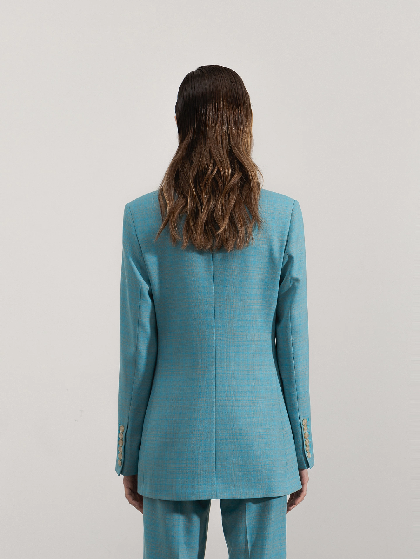 Жакет двубортный с воротником шаль