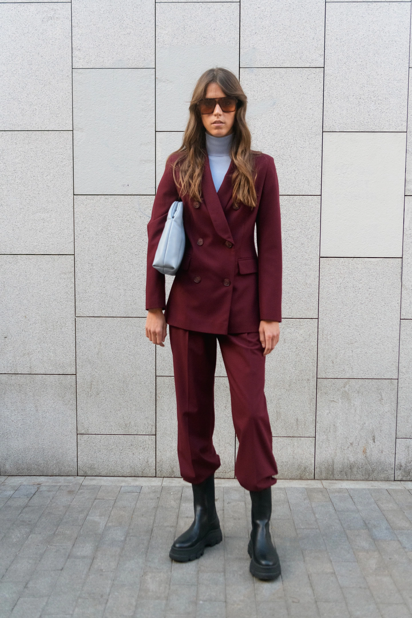 Жакет двубортный с воротником шаль