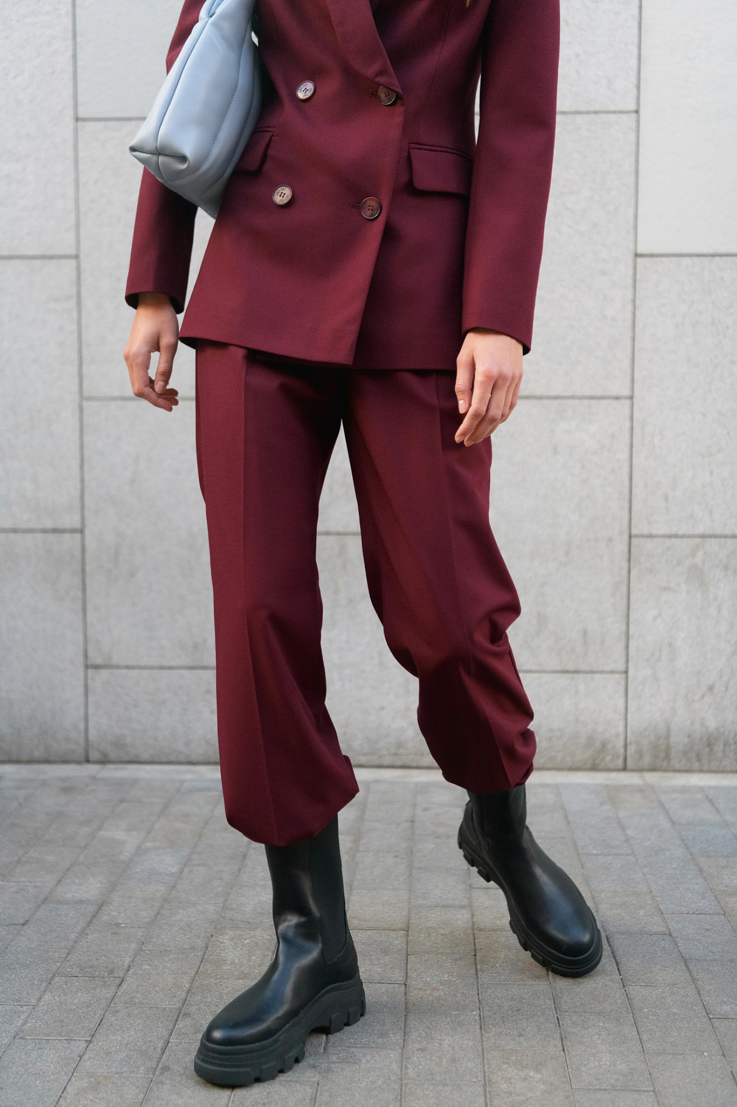 Жакет двубортный с воротником шаль