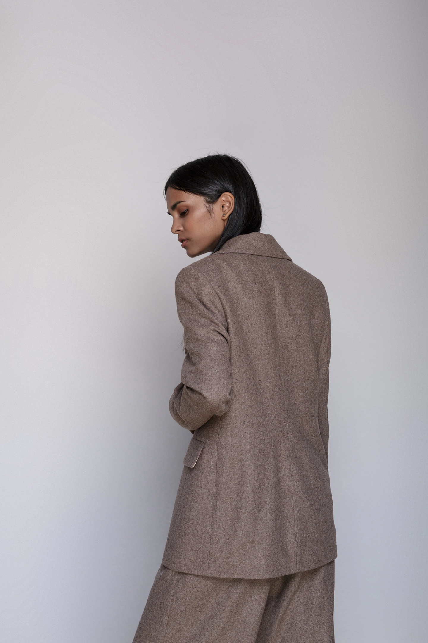 Жакет пальто и брюки с репсовым поясом