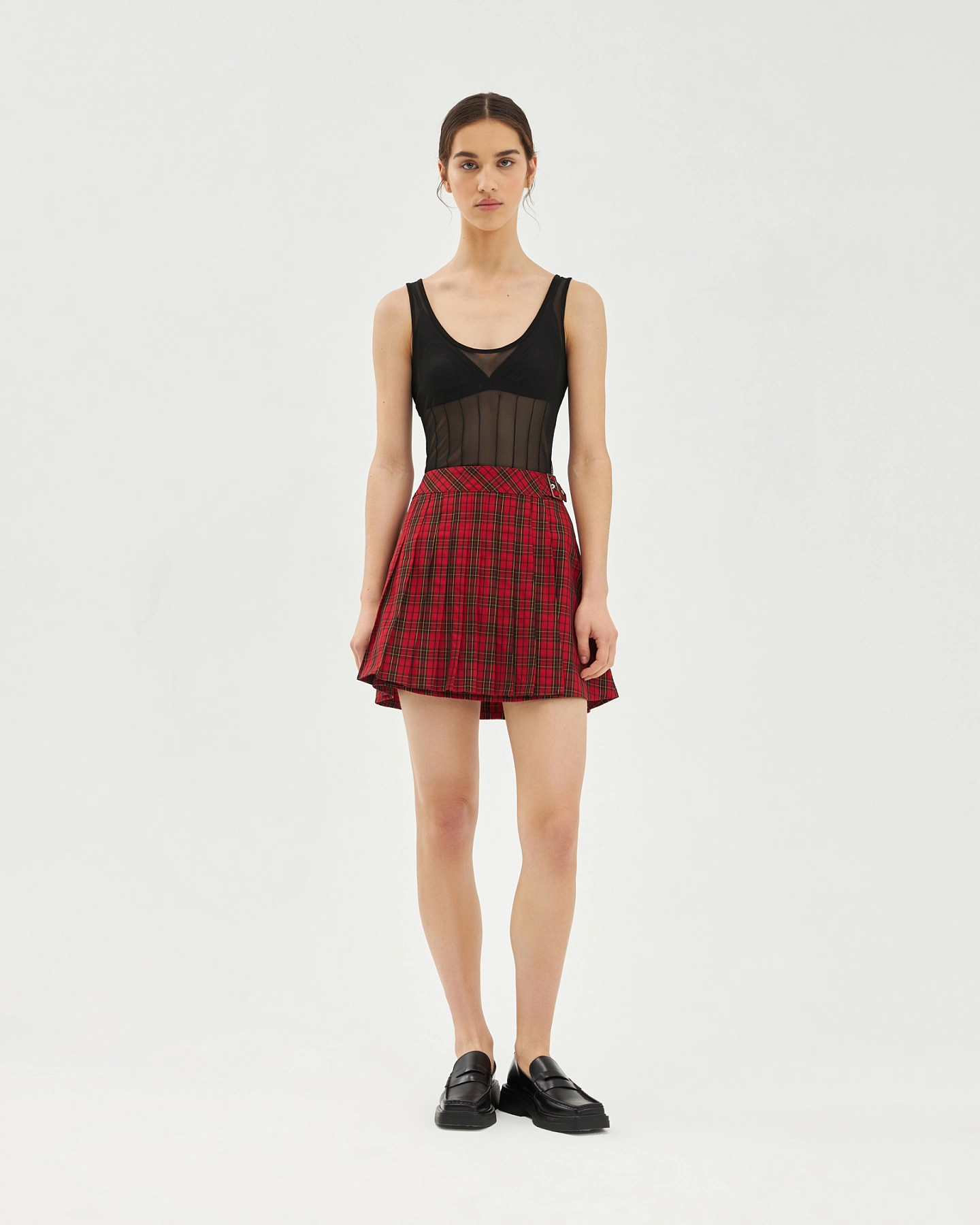 Юбка мини со складками