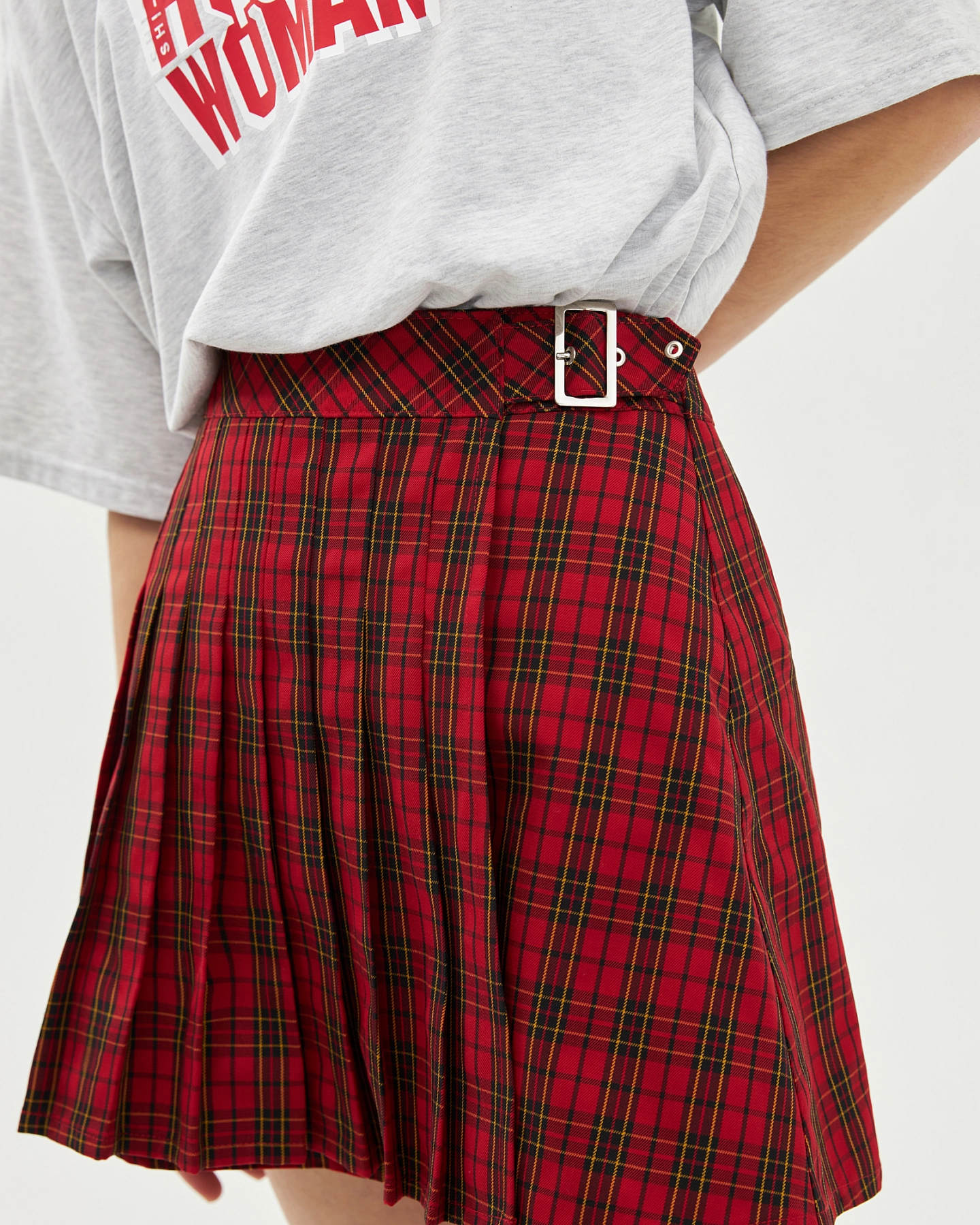 Юбка мини со складками