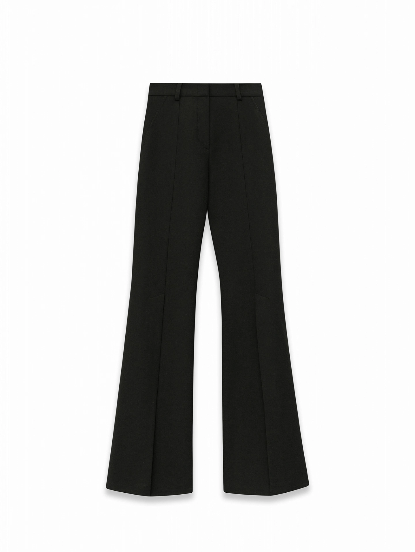 Жакет прямой с двумя кнопками и брюки клёш со шлицами