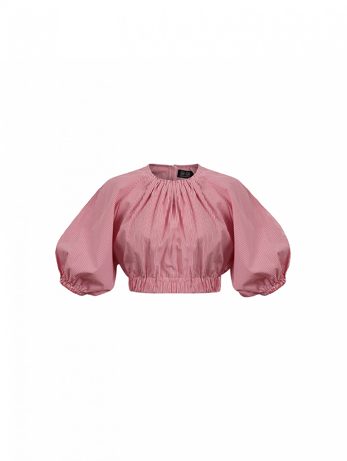 Топ укороченный с объёмными рукавами и юбка широкая с разрезами