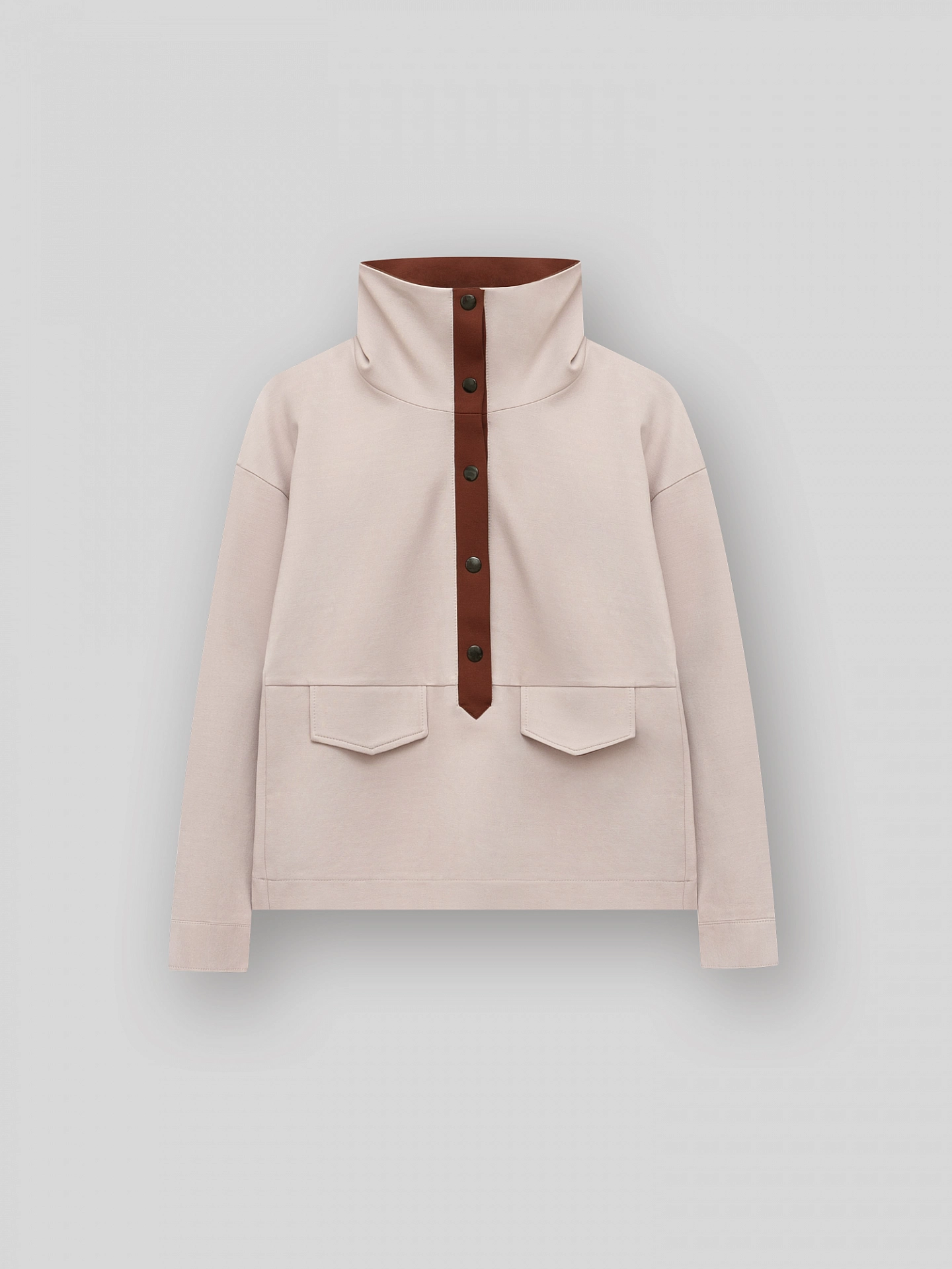 Свитшот с высоким воротником стойка