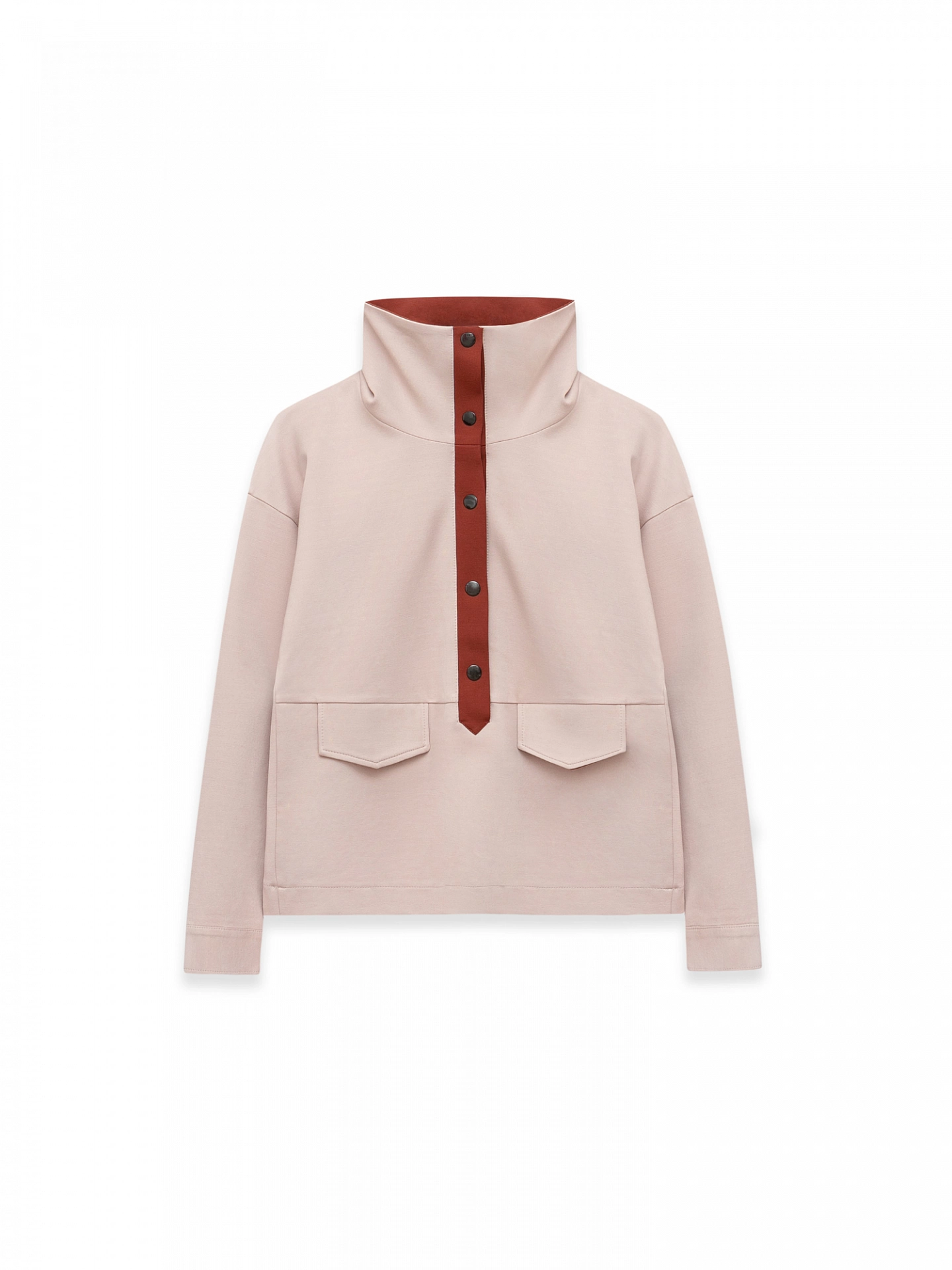 Свитшот с высоким воротником стойка и брюки с застёжкой сзади