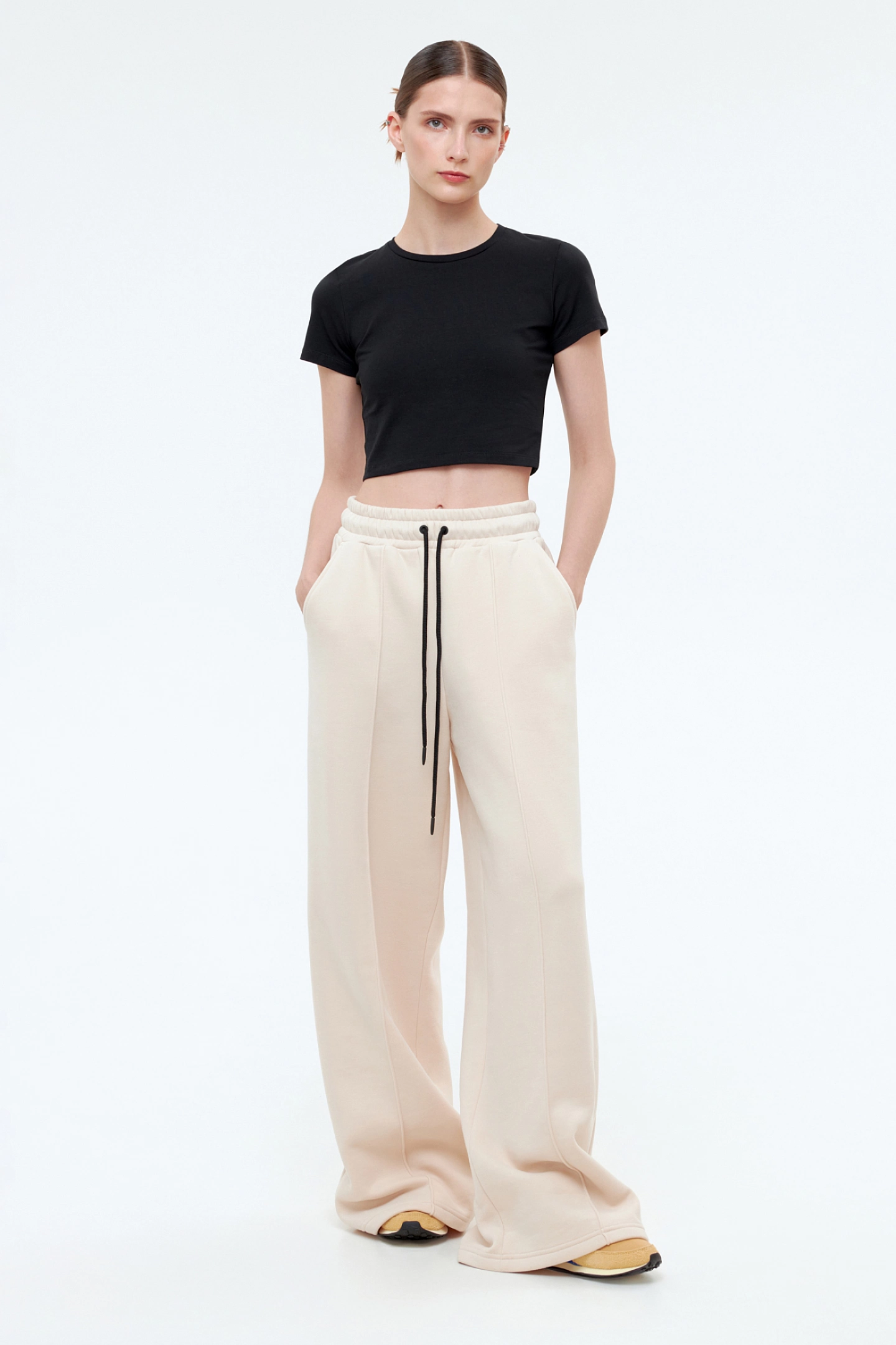 Wide jersey pants