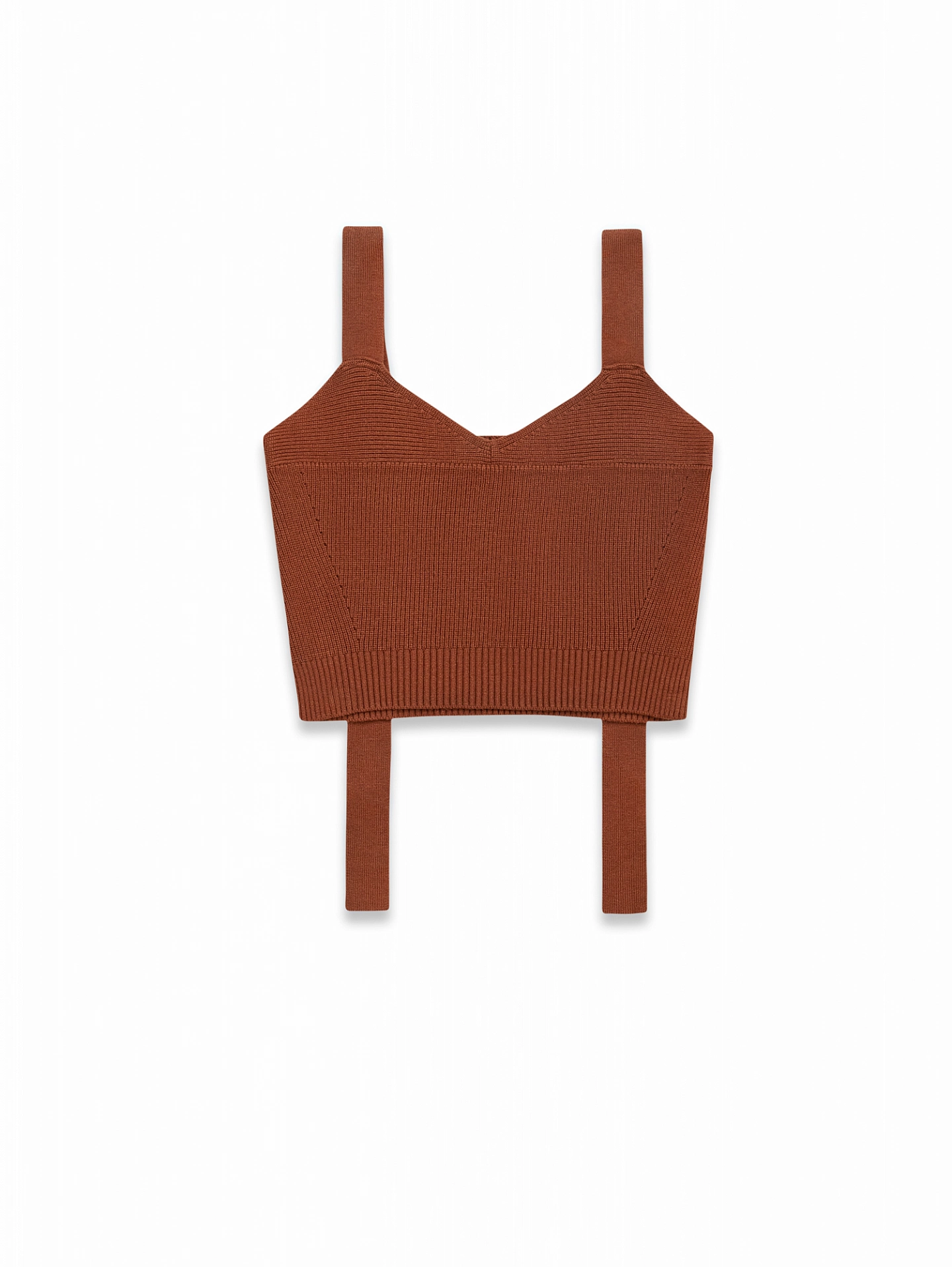 Топ вязаный с регулируемыми бретелями и юбка с разрезом