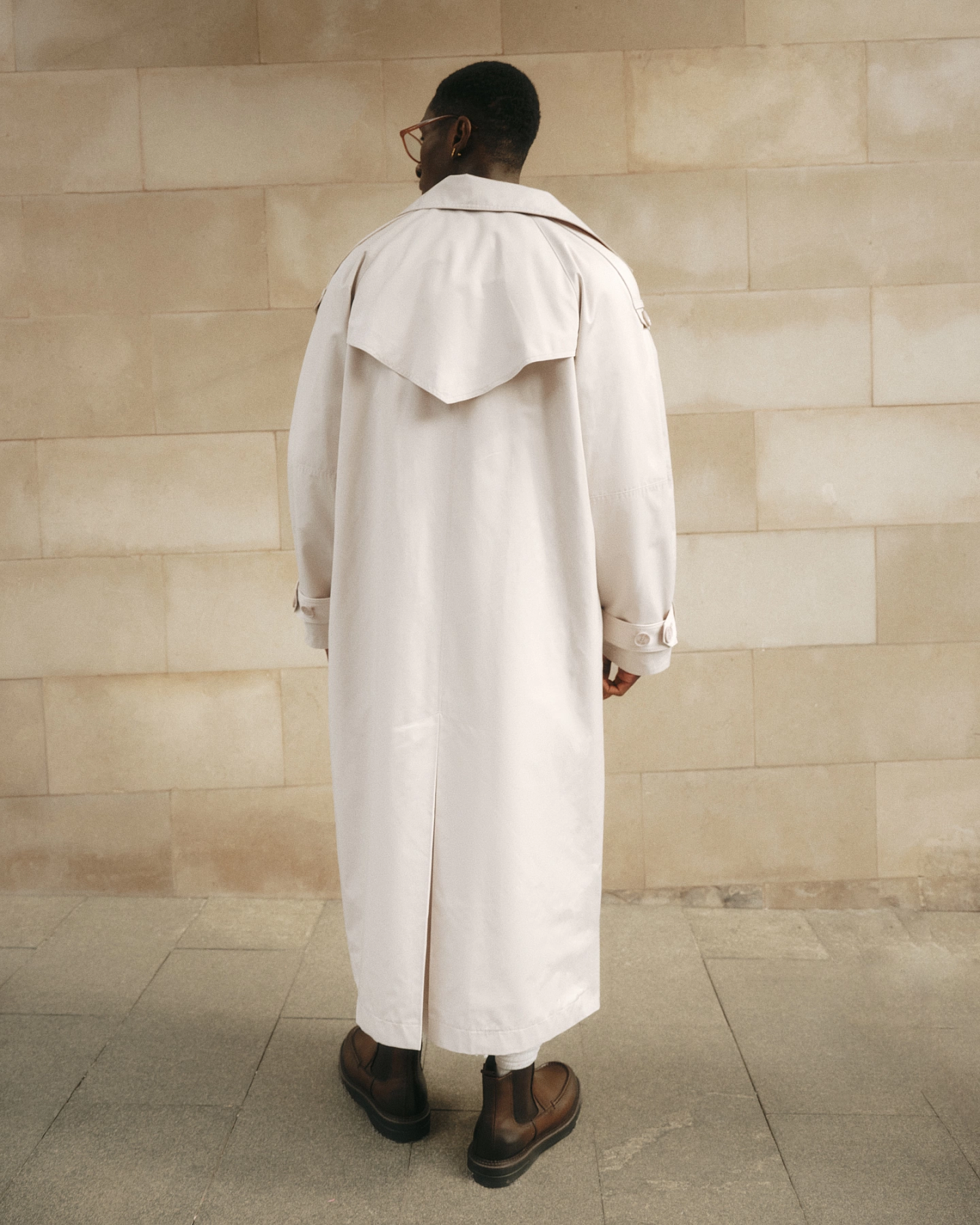 Oversized trench coat with wide sleeves