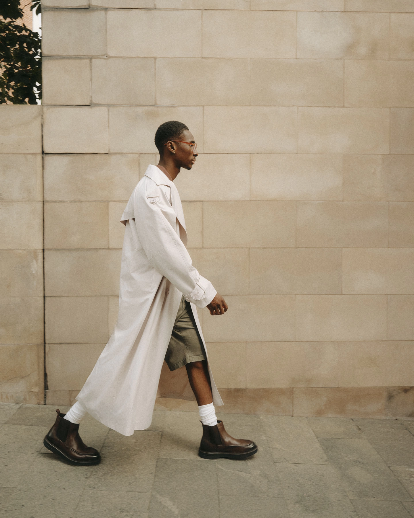 Oversized trench coat with wide sleeves