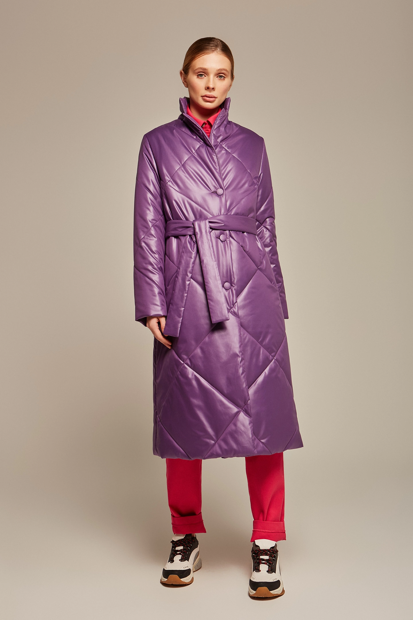 Пальто стеганое трапеция