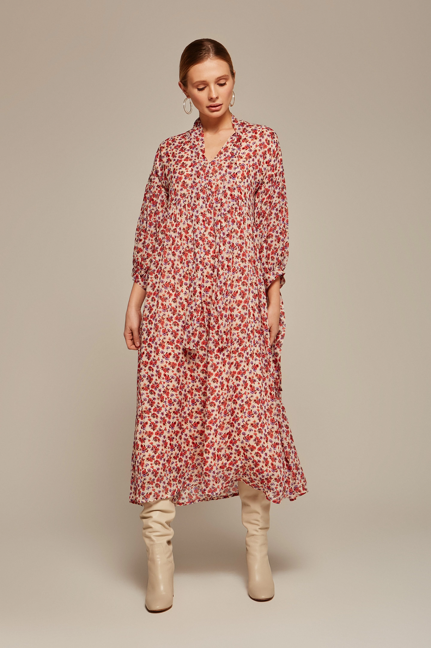 Платье летящее миди