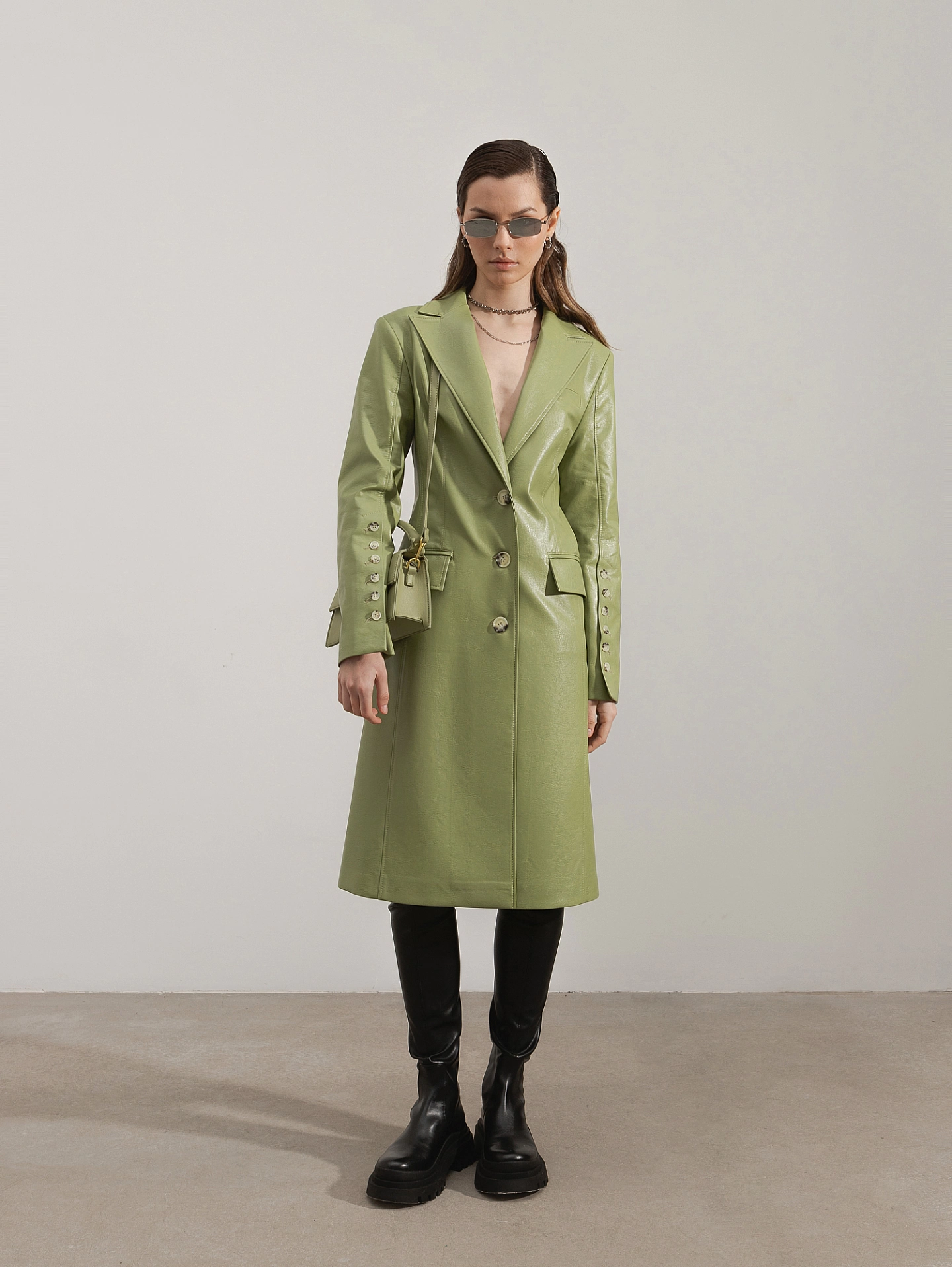 Жакет - тренч из эко-кожи