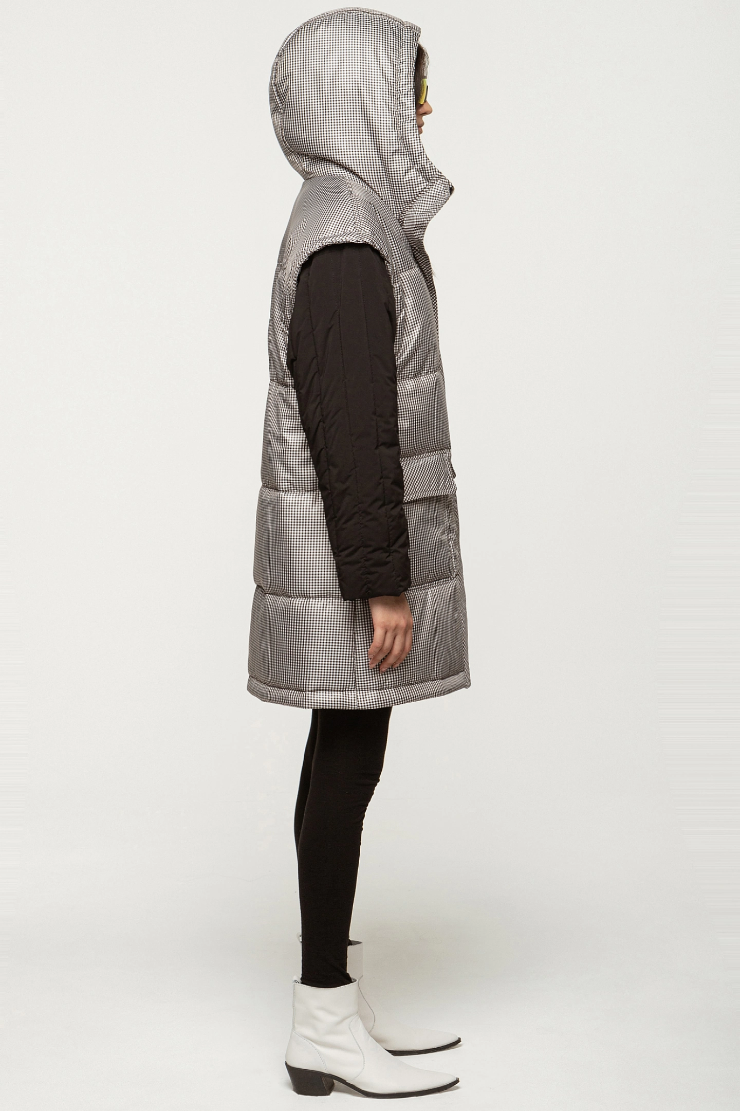 Парка из комбинированных тканей