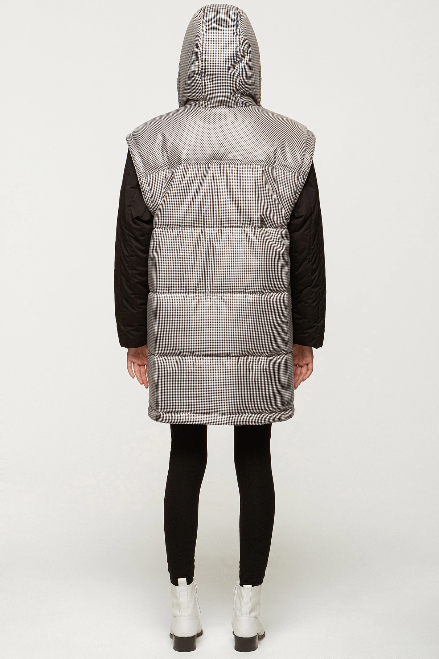 Парка из комбинированных тканей