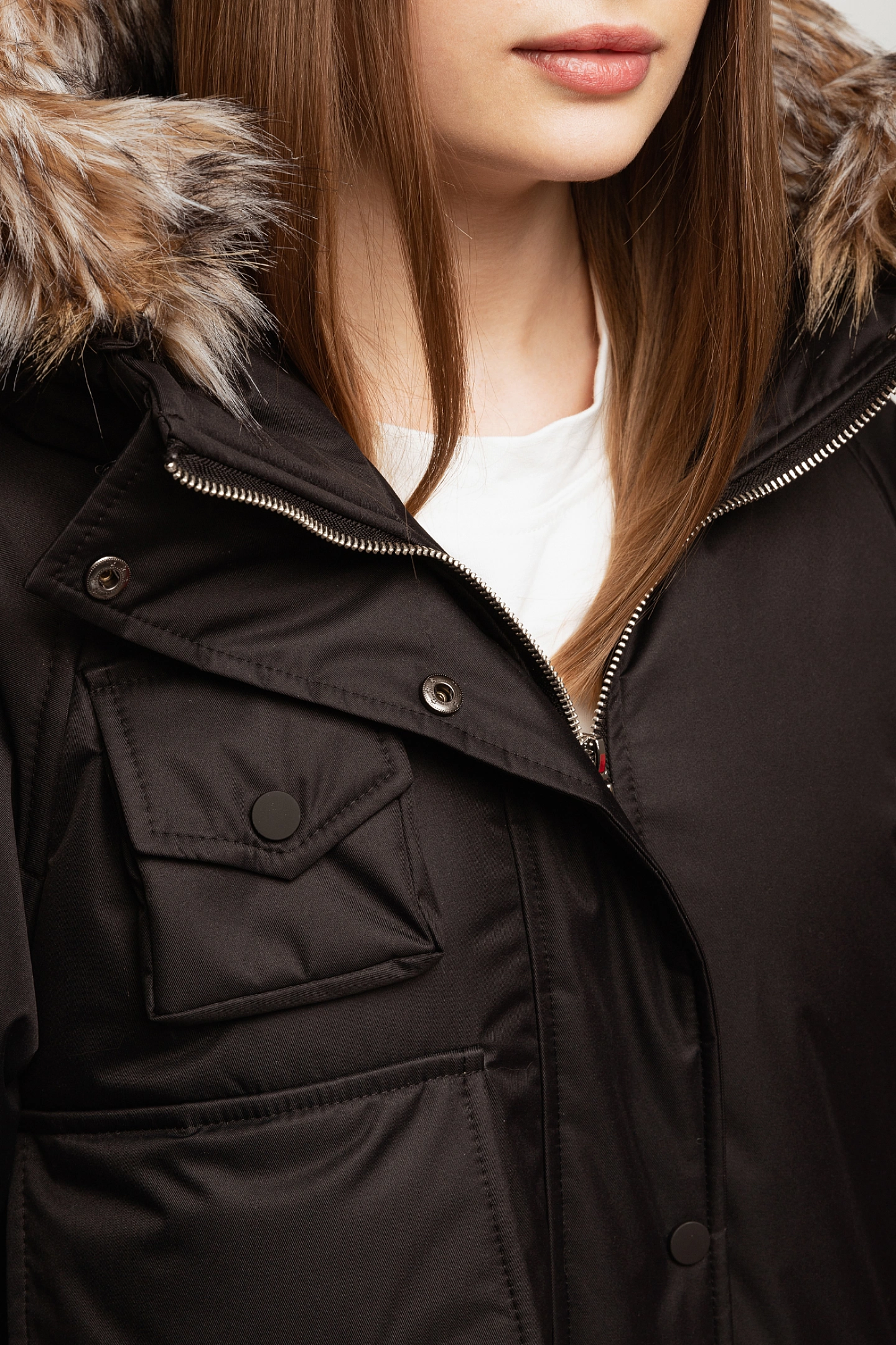 Парка с меховой отделкой