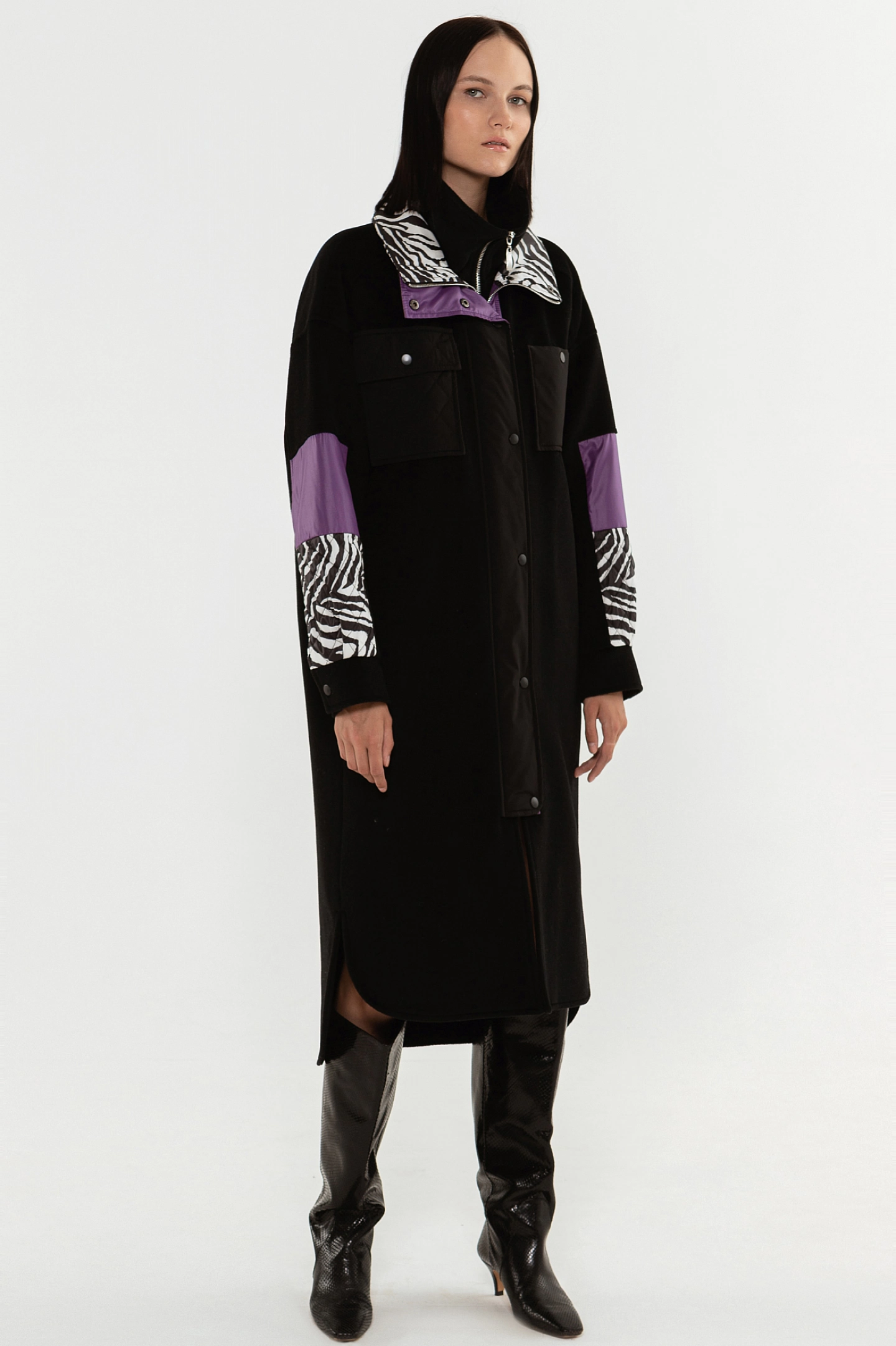 Пальто - рубашка с отделкой