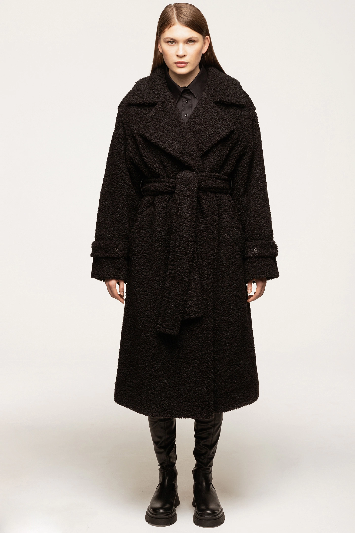 Пальто - тренч из искусственного меха