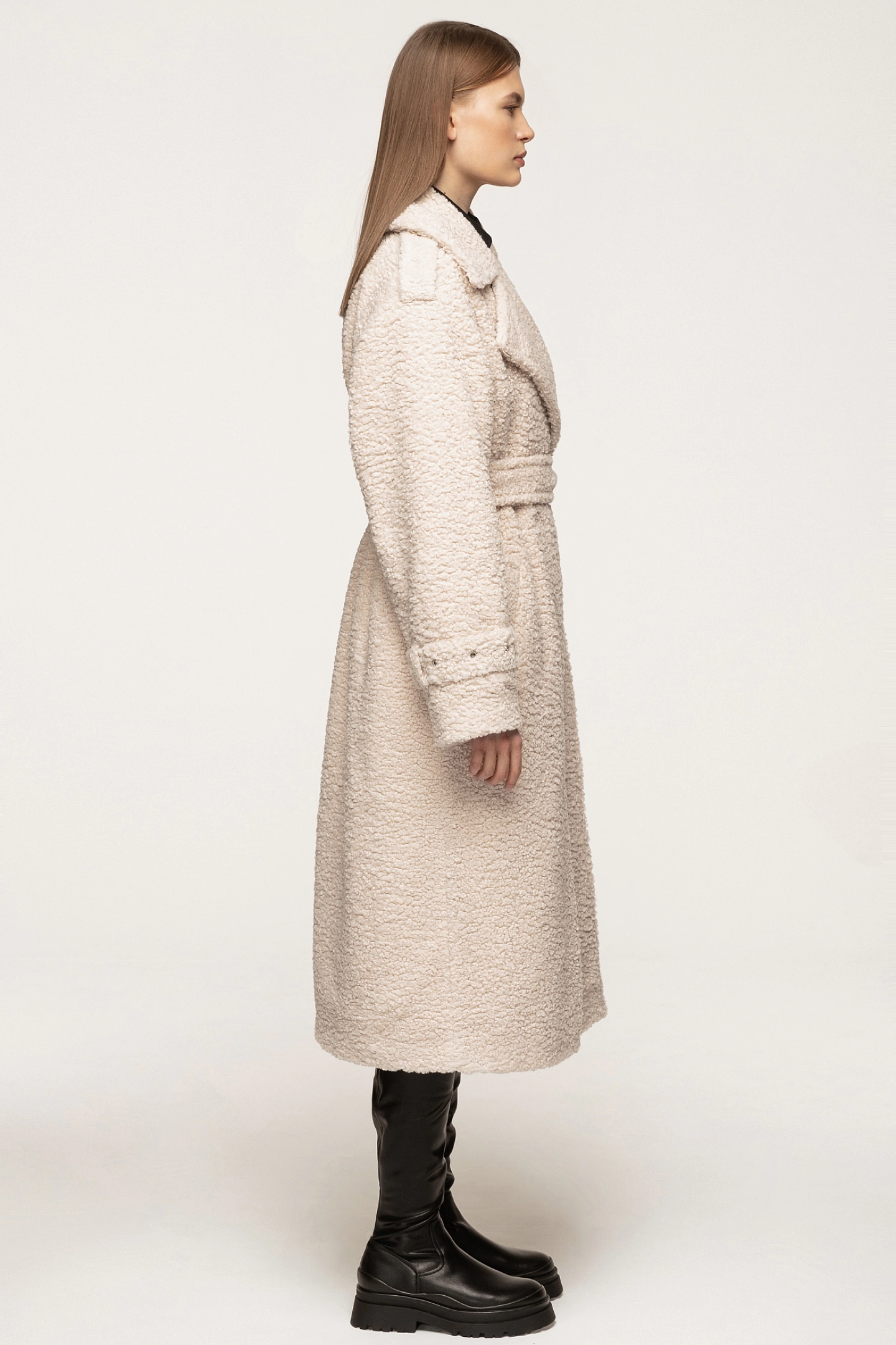 Пальто - тренч из искусственного меха